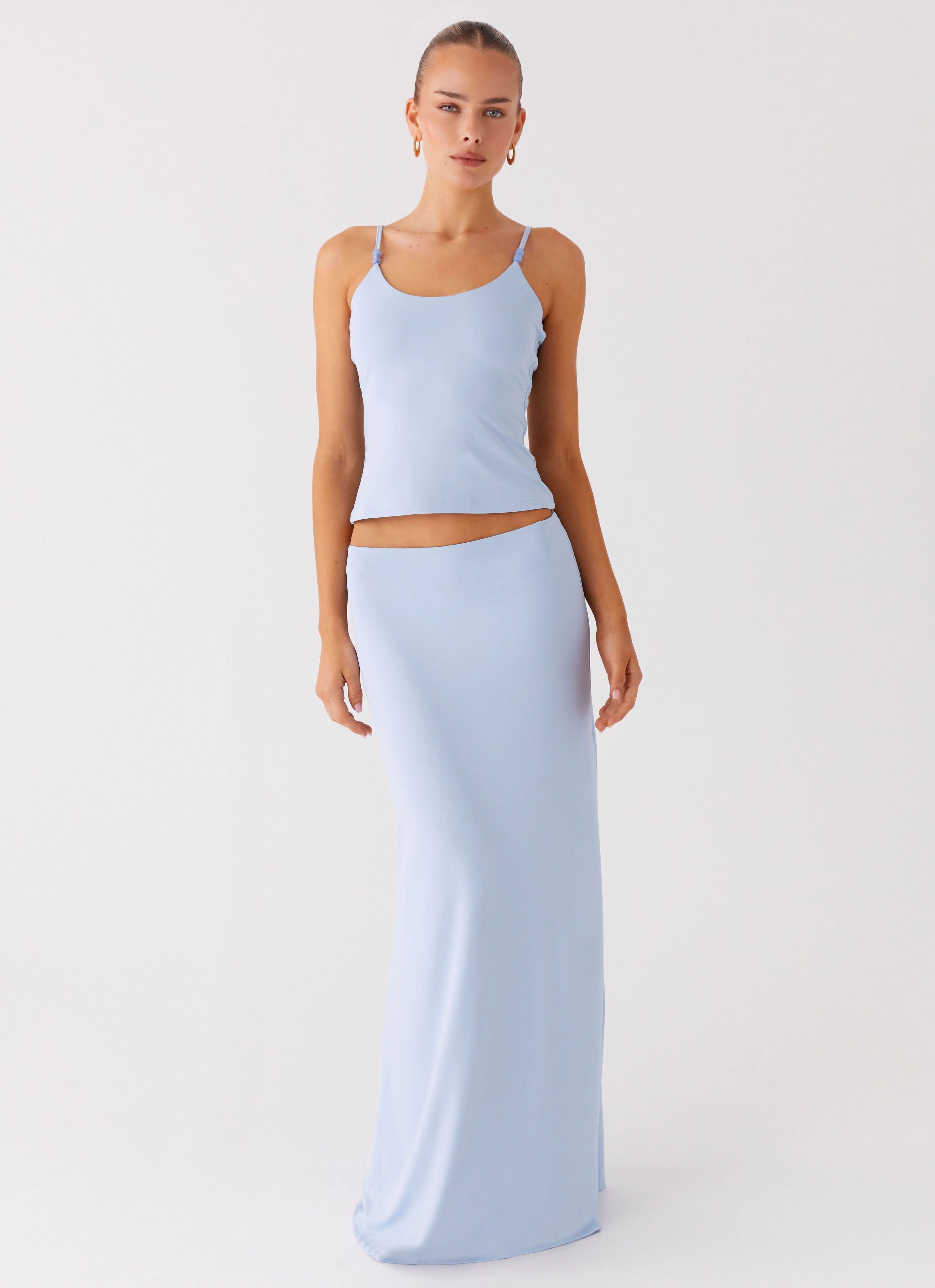 Quick Dry Fabric AbrasionResistant Edging Garrix Bead Cami Top - Baby Blue