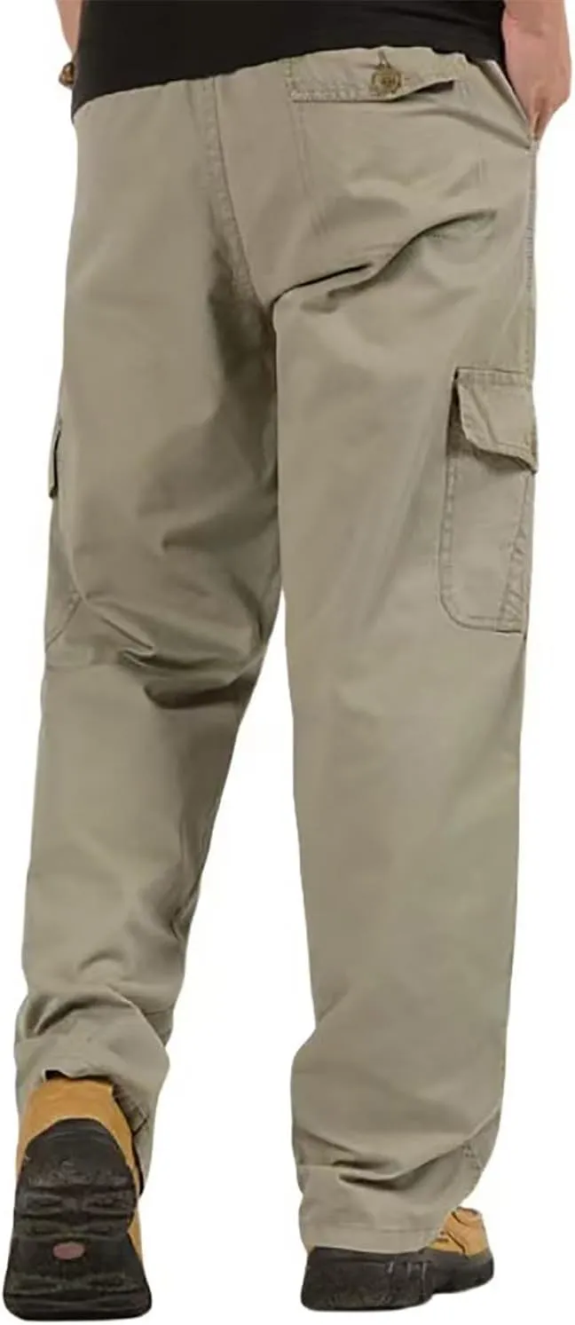generic Cargo Pants for Men Straight-Fit Workout Sweatpants Fashion Quick Dry Summer Outdoor Gym Trousers Drawstring Wide Leg