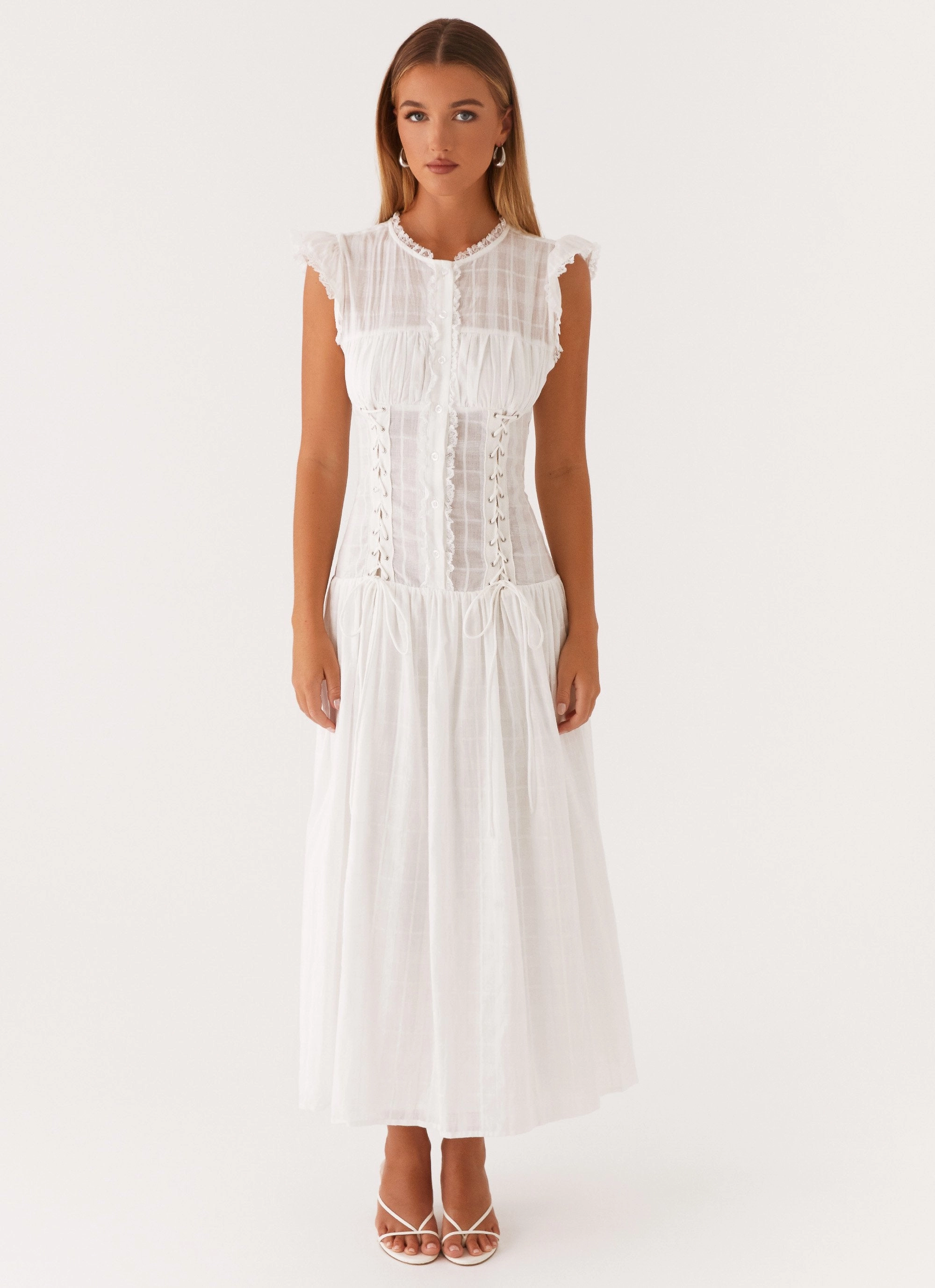 Breath Ease Evening Motion Genevieve Midi Dress - White
