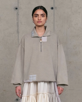 Geo Pullover - Grey Picnic Tailored Style Versatile Cut