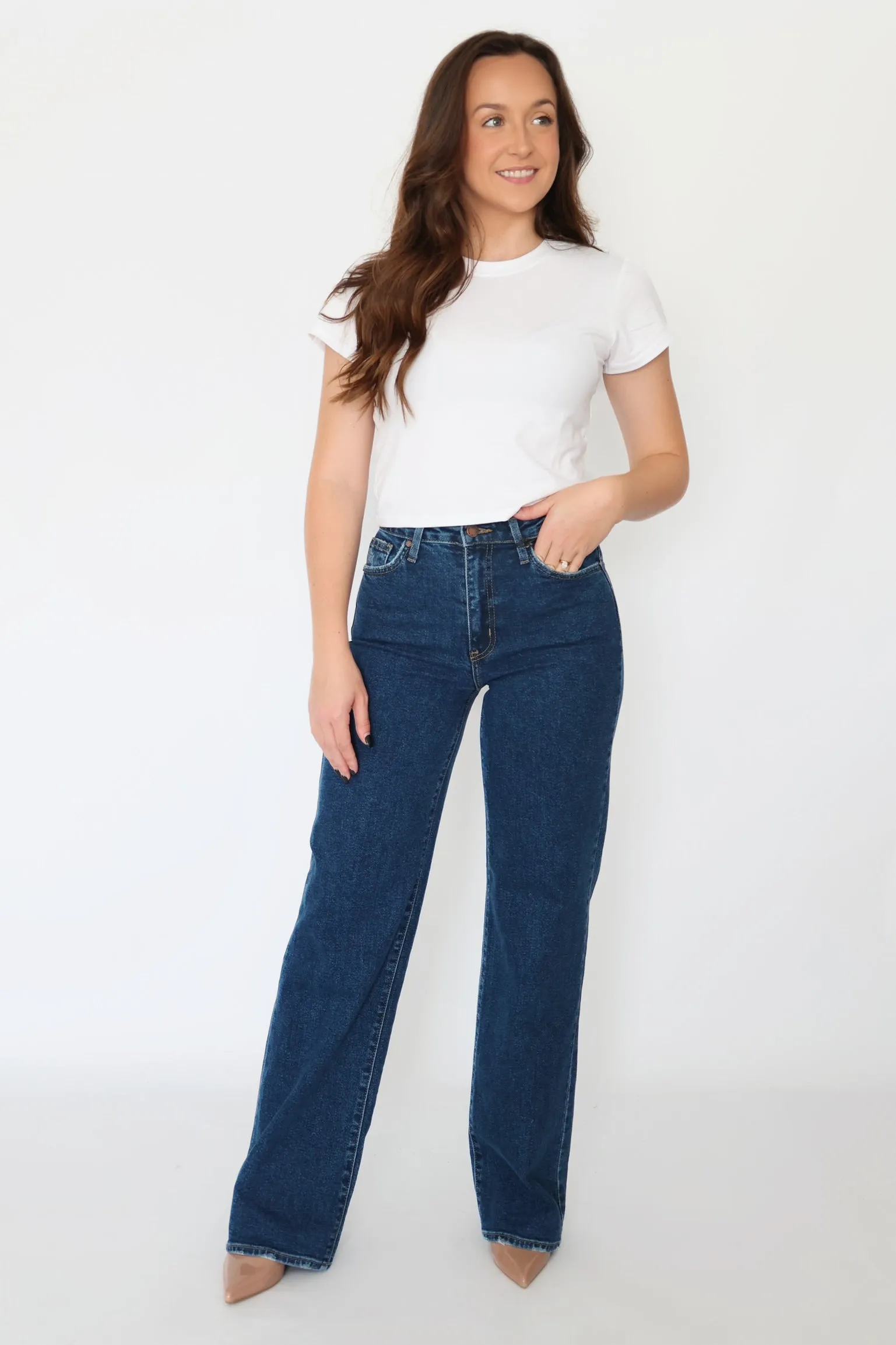 Modern Design High Durability Stitching Georgia Relaxed Leg Denim
