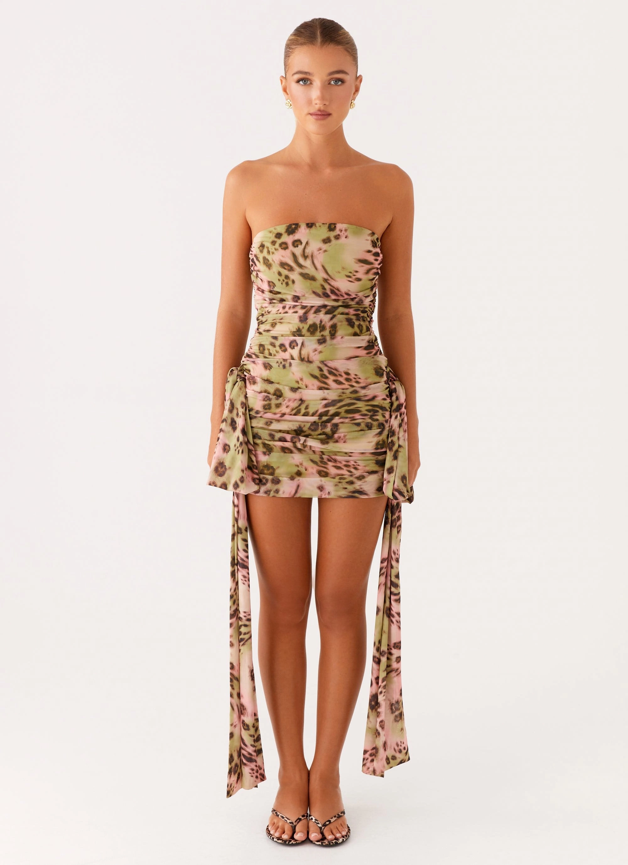 Georgie Mini Dress - Swirl Leo Sleek Waistband