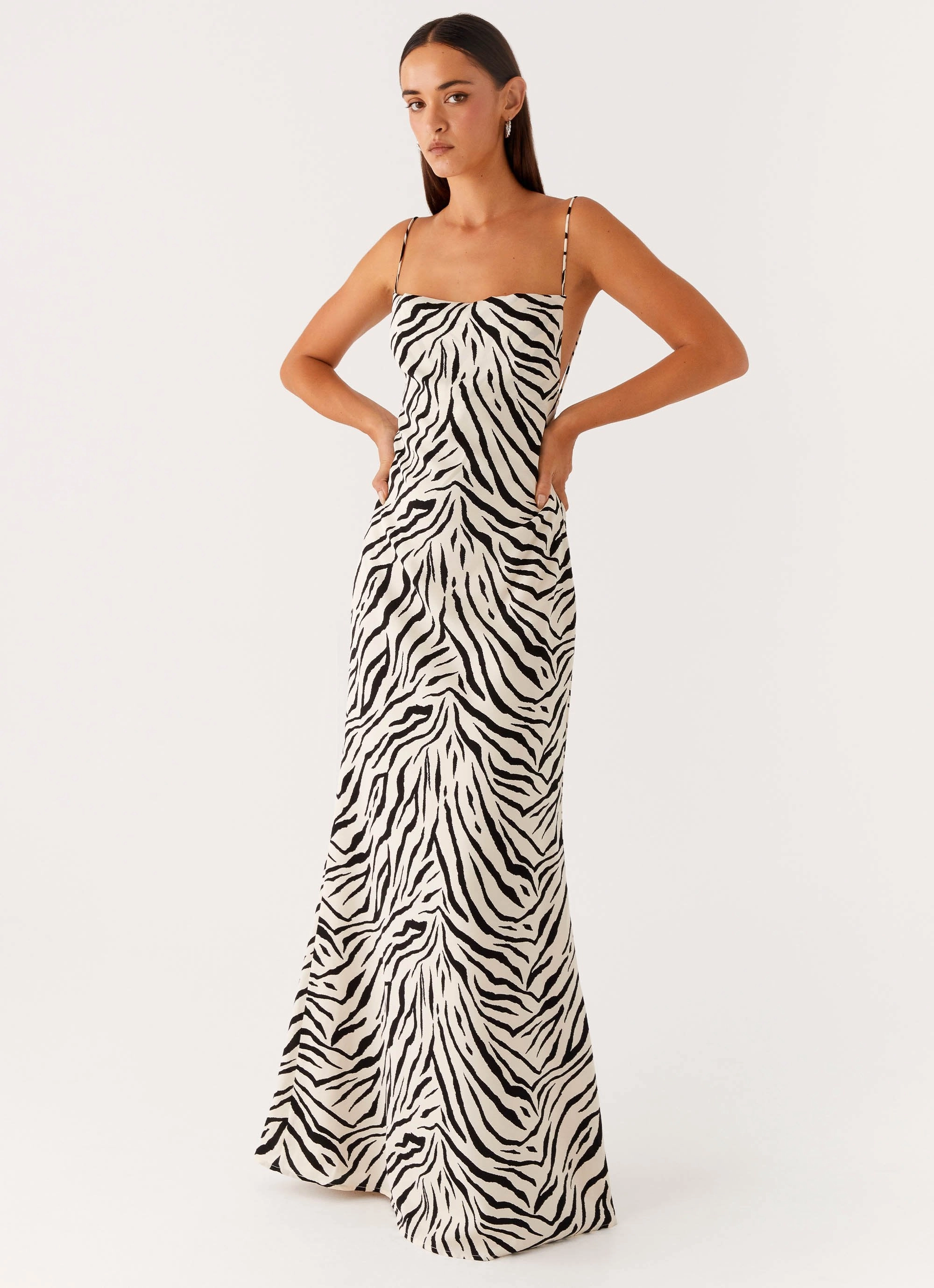 Gianni Cowl Maxi Dress - Zebra FadeResistantColor