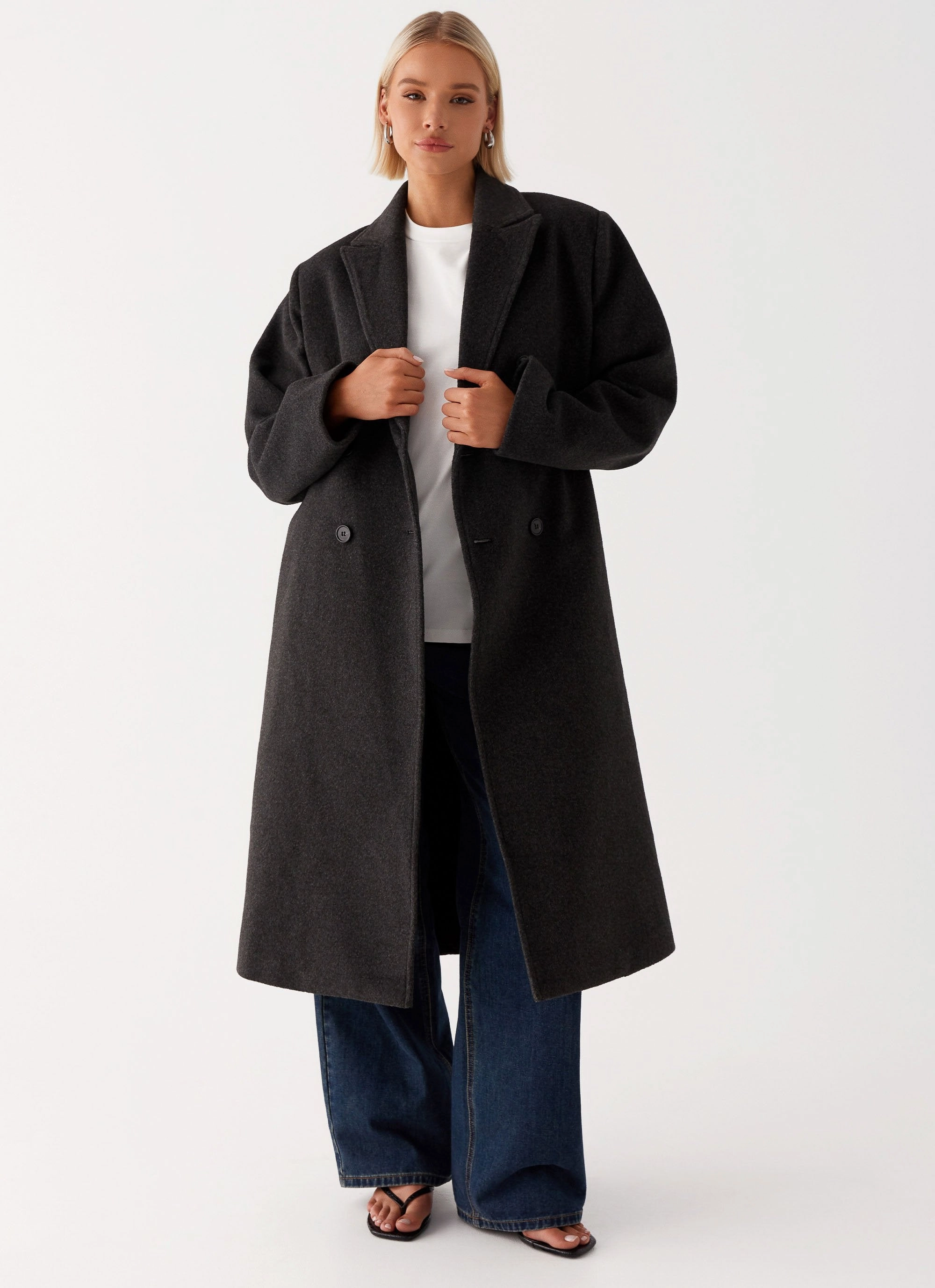 Water Resistant Coat Water Resistant Design Gianni Double Breast Coat - Charcoal