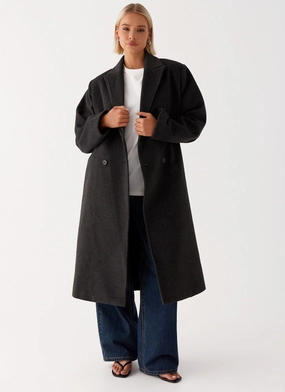 Water Resistant Coat Water Resistant Design Gianni Double Breast Coat - Charcoal