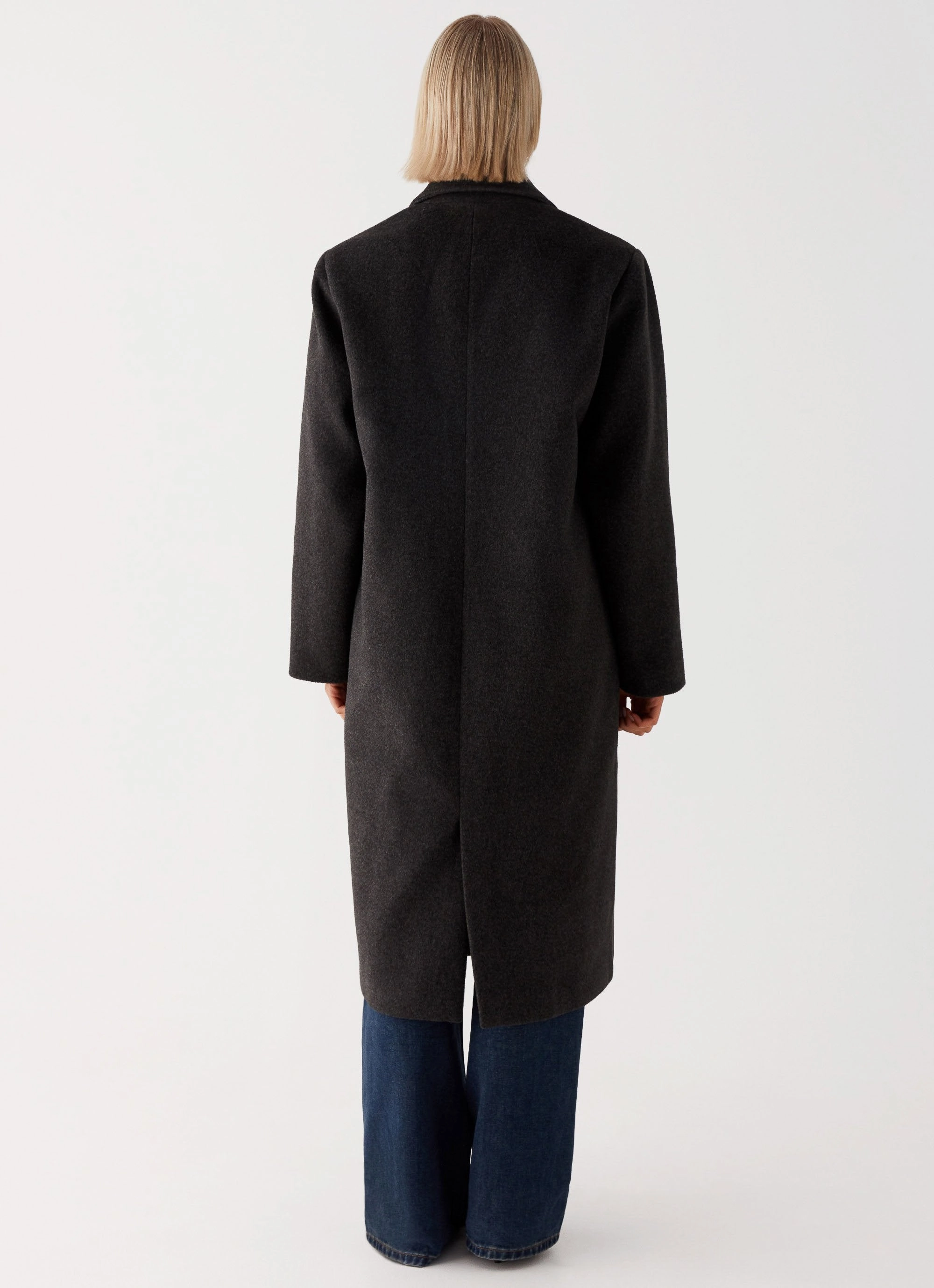 Gianni Double Breast Coat - Charcoal Waterproof Stitch Details Noise Reduced Fasteners