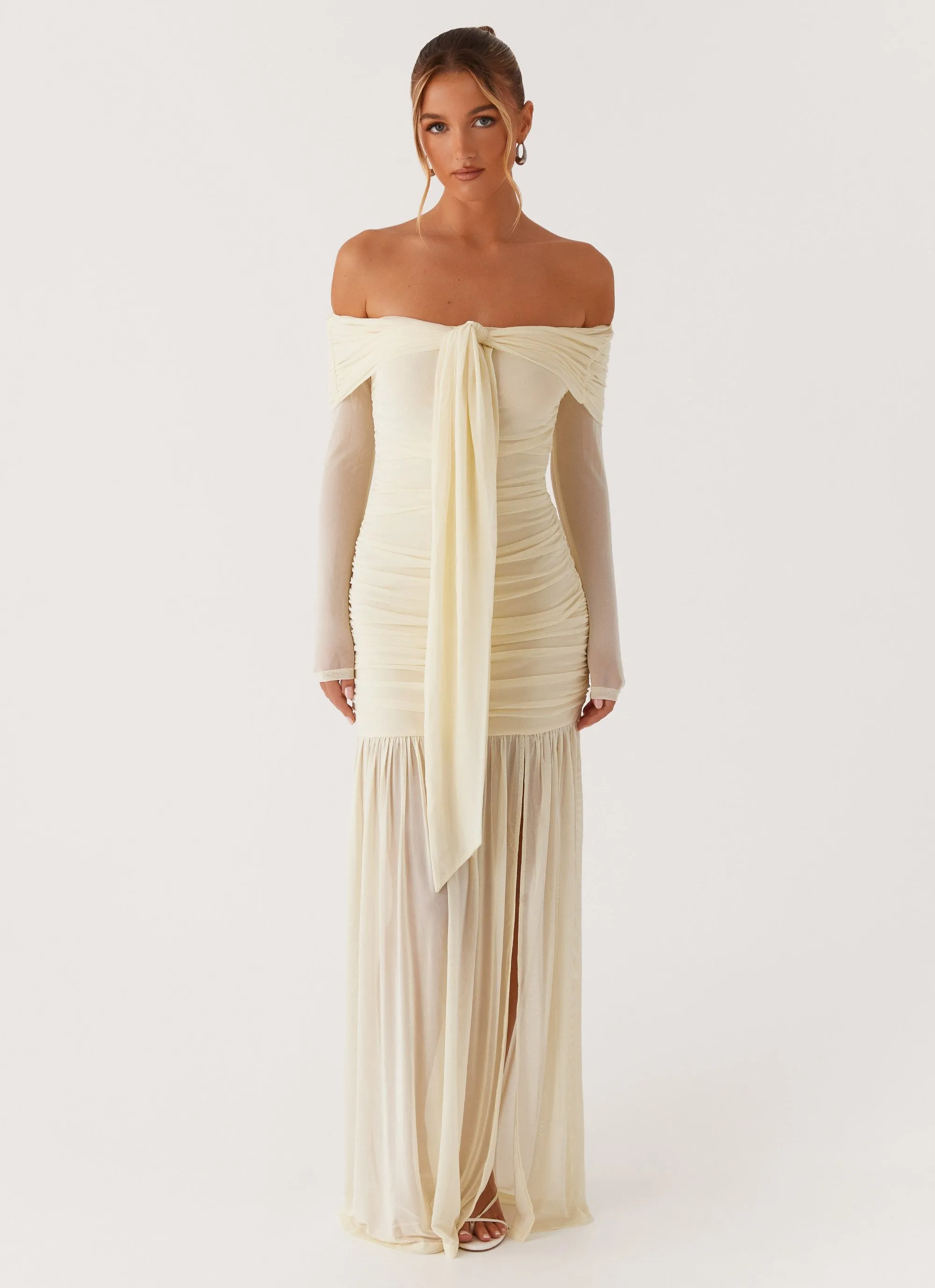 Midi-Length LightweightMaterial Ginny Maxi Dress - Yellow