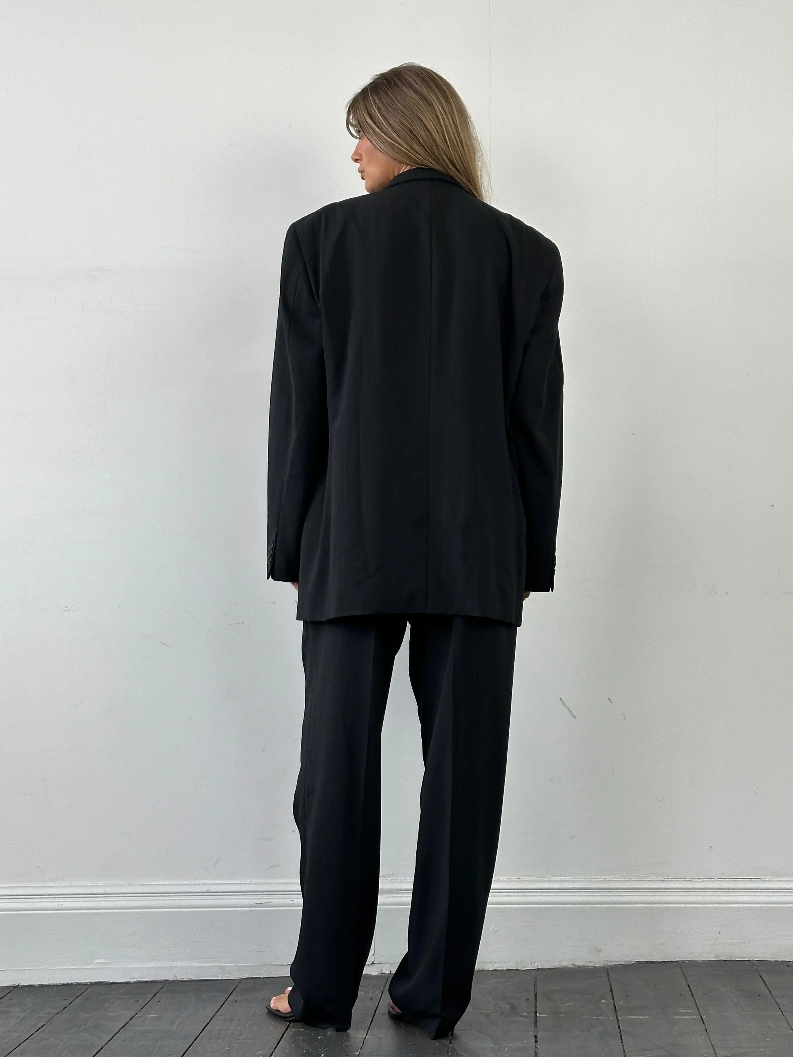 Giorgio Armani Pinstripe Wool Single Breasted Suit - 46R/W36