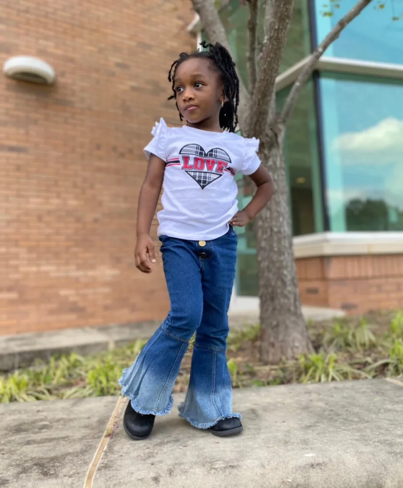 GIRLS denim flare jeans