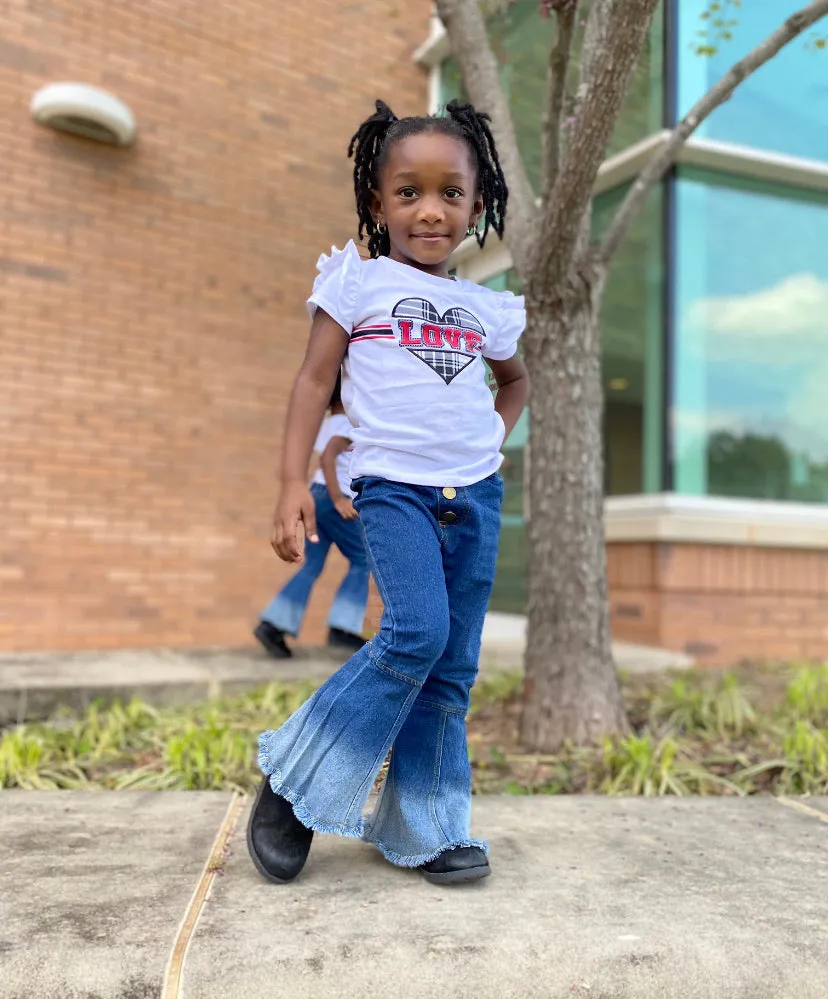 GIRLS denim flare jeans