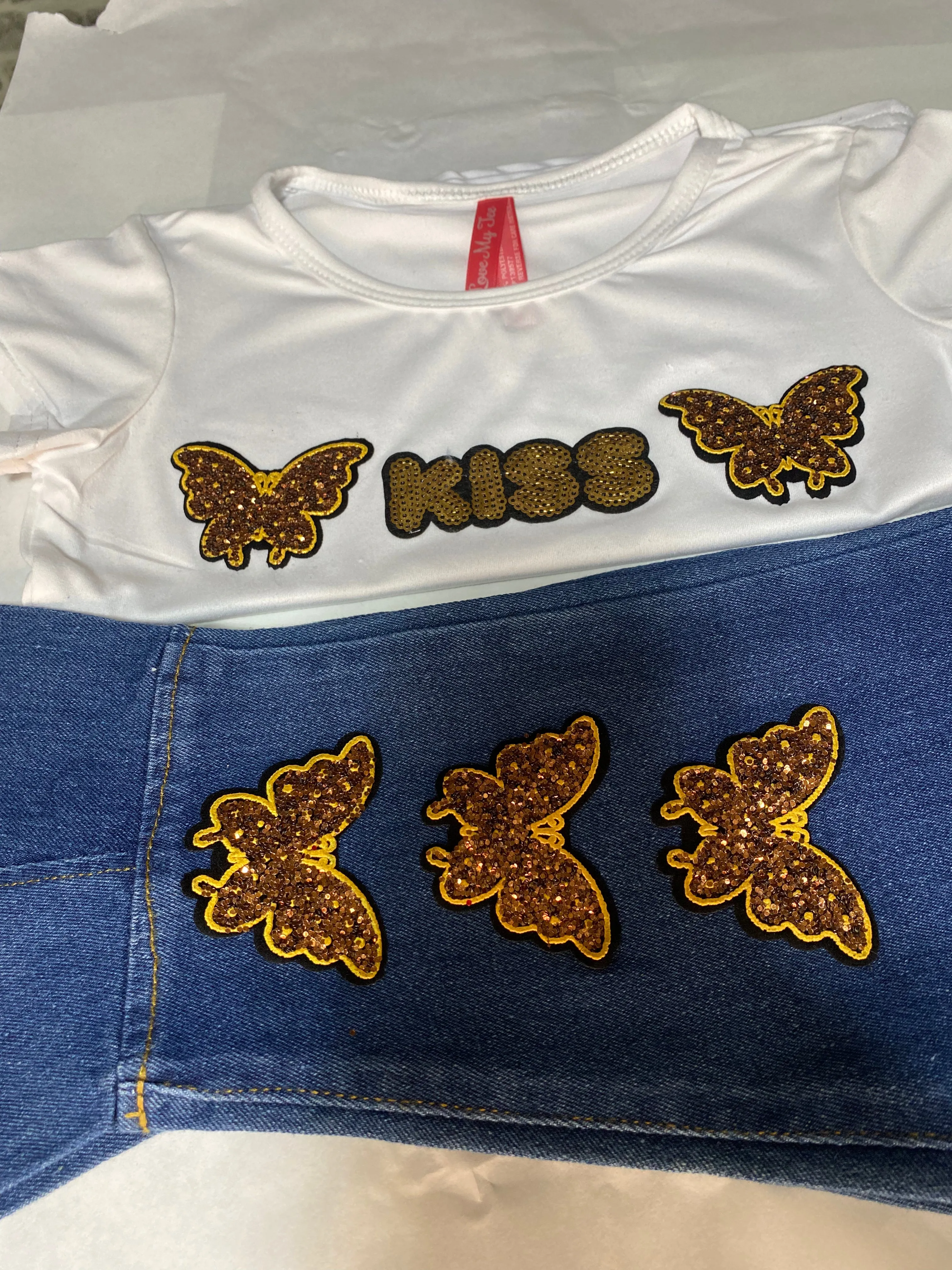 GIRLS denim flare jeans