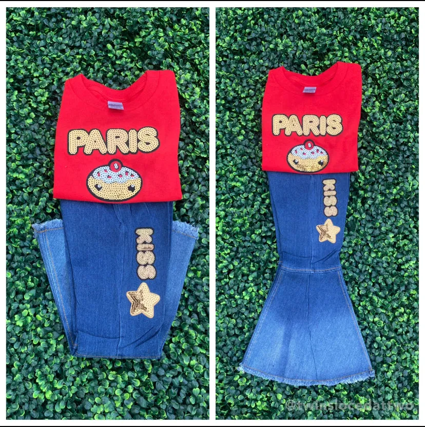 GIRLS denim flare jeans
