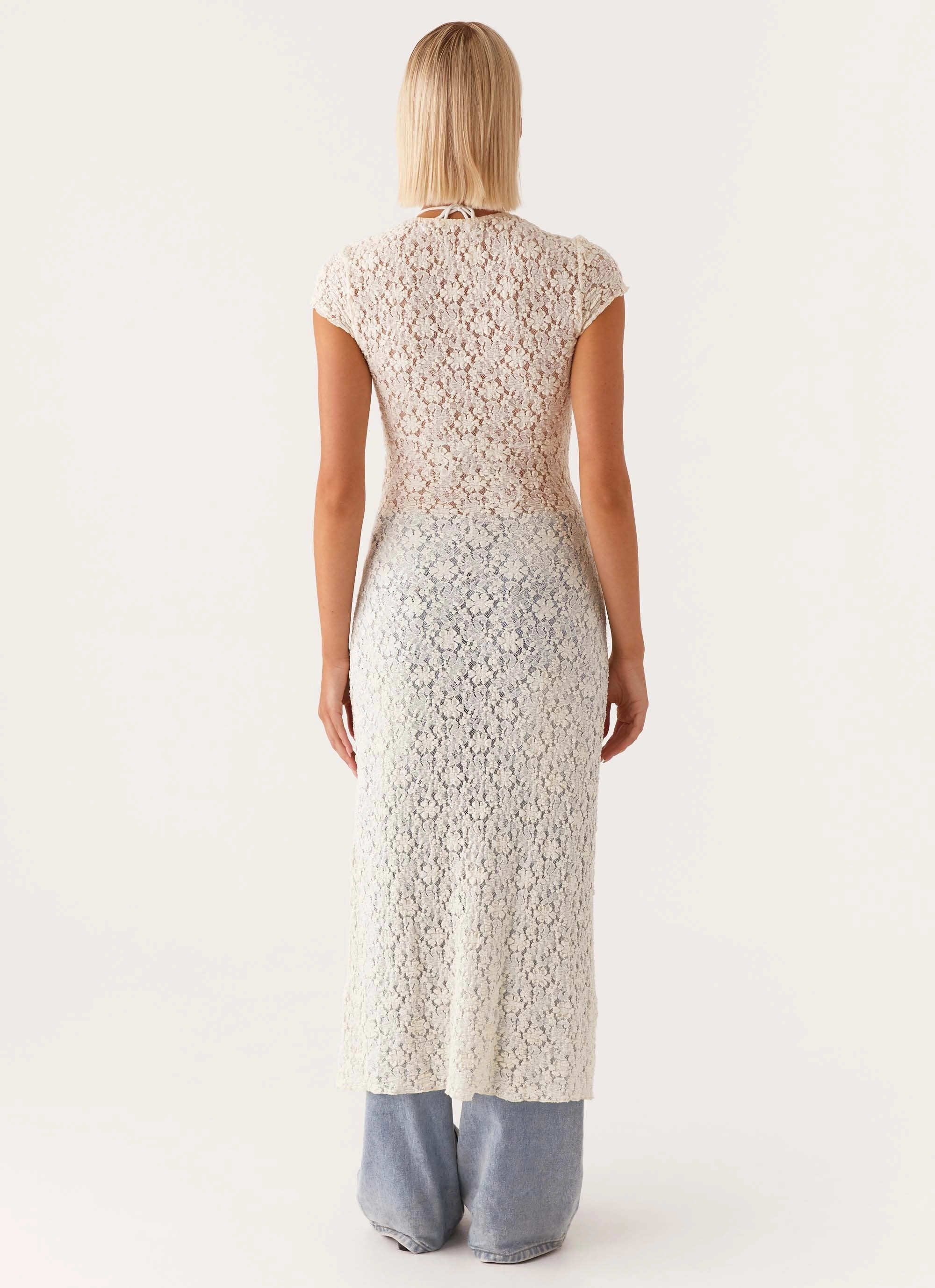 Feather Light Gisele Lace Midi Dress - Ivory