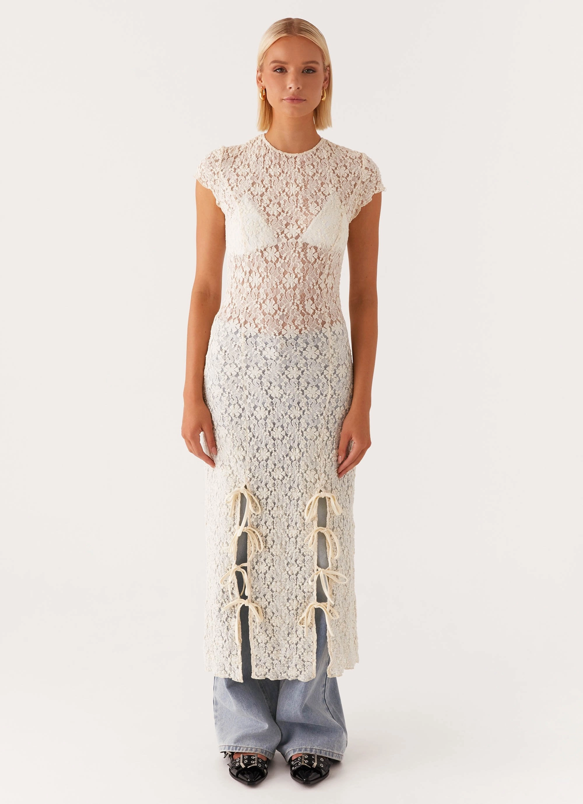 Perfectly Fit Look Gisele Lace Midi Dress - Ivory