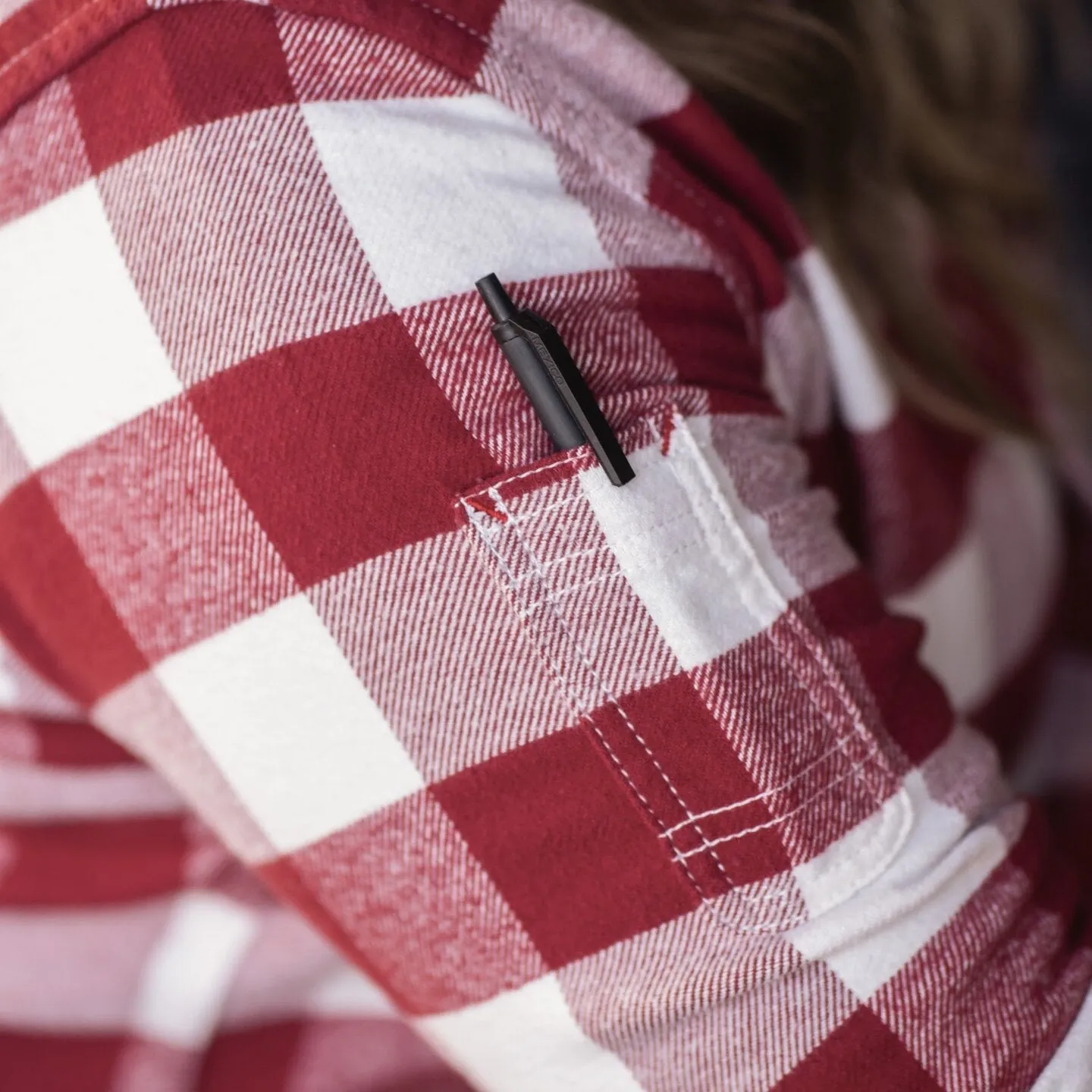 Givens Work Shirt - Currant/Cream Chunky Buffalo Flannel