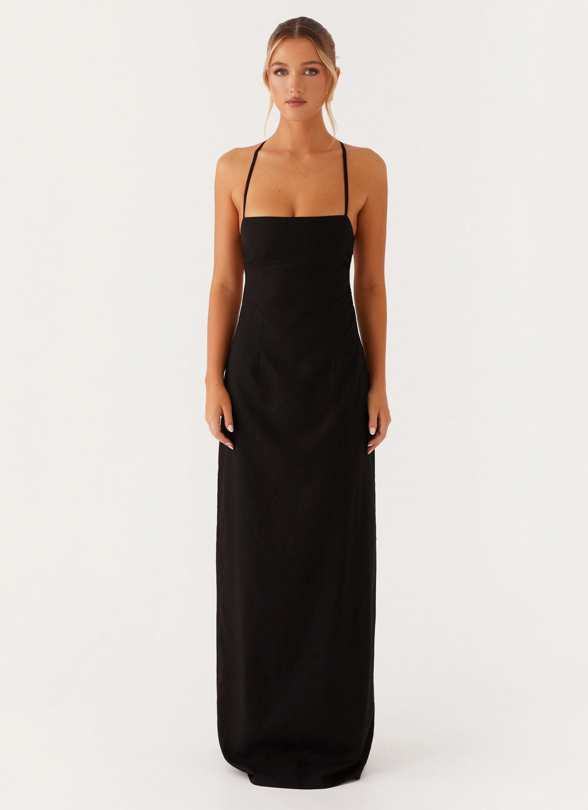 Cora Backless Maxi Dress - Black Shape Retention