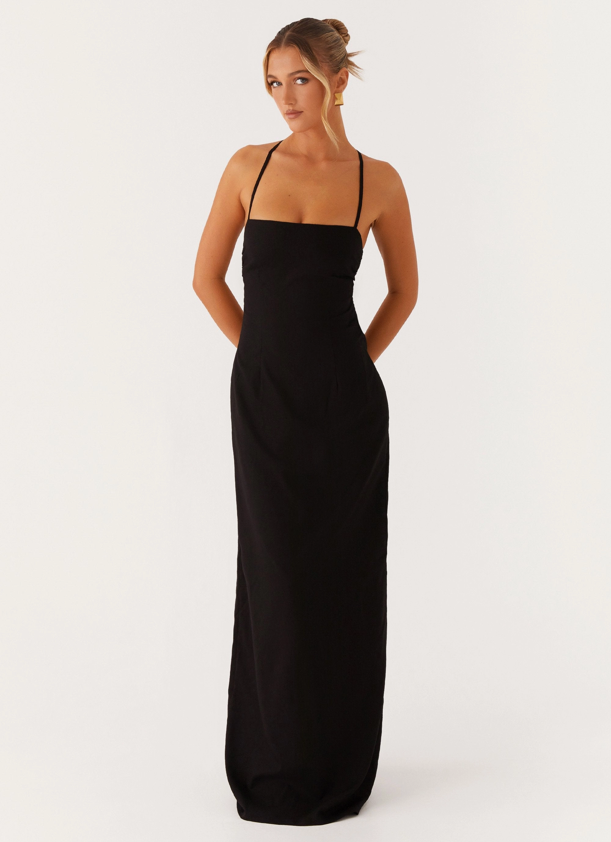 Cora Backless Maxi Dress - Black City Ready