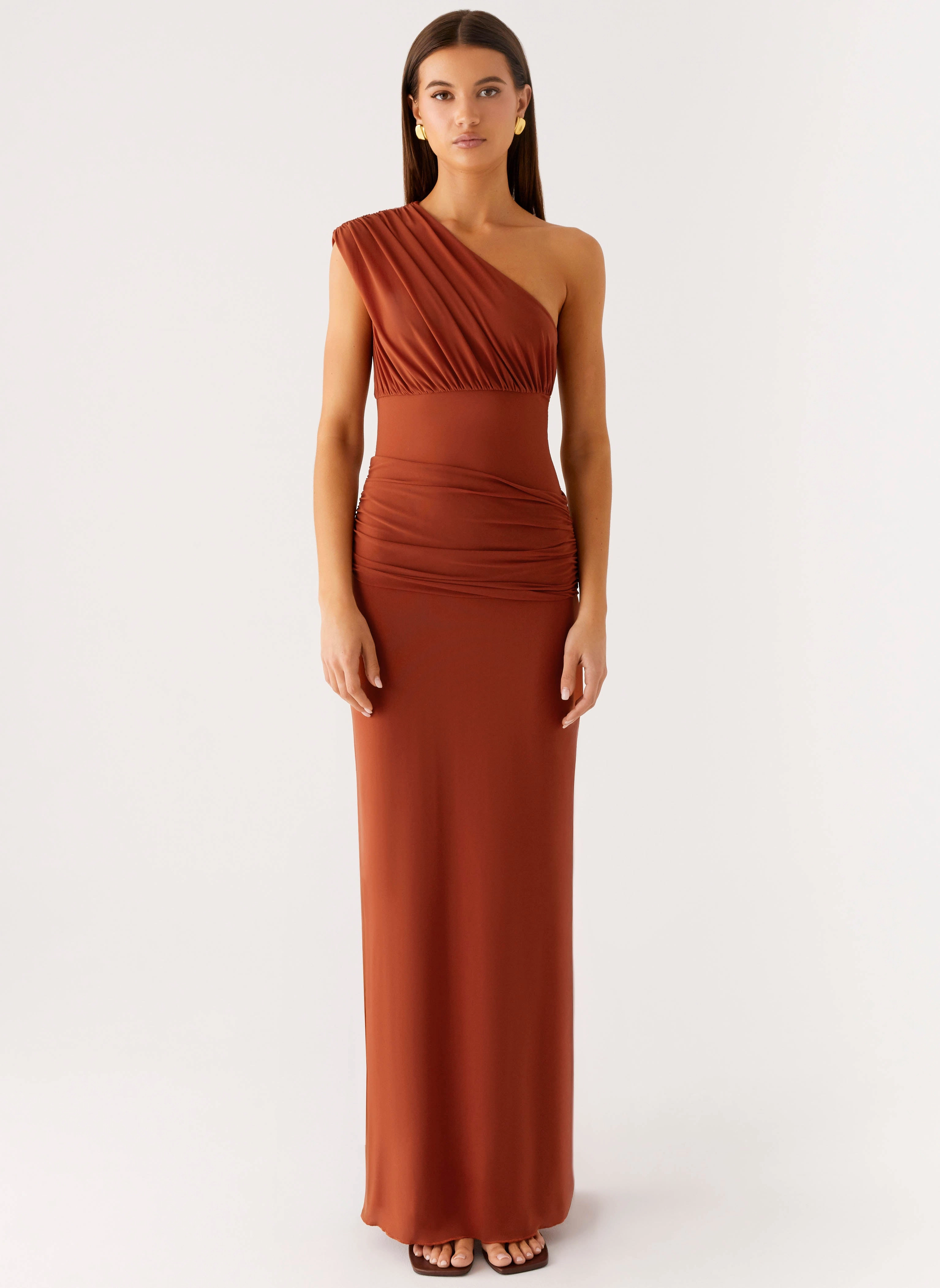 Glimmer Maxi Dress - Rust Saturated Hue