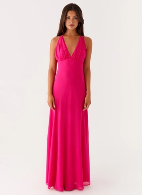 Kacia Maxi Dress - Fuchsia Slimming Shape