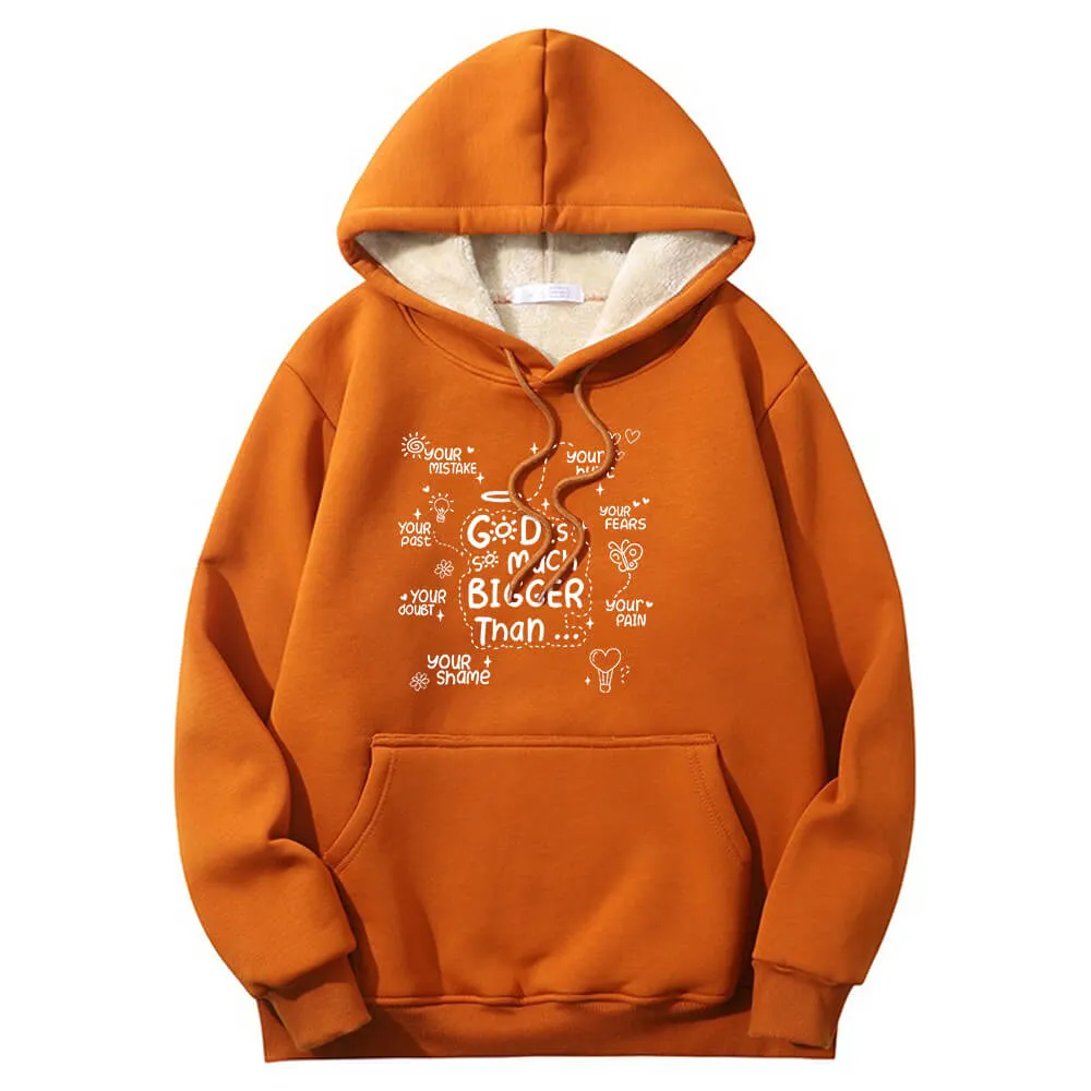 God Is Much Bigger Than Crew Collar Fleece Sherpa Hoodie