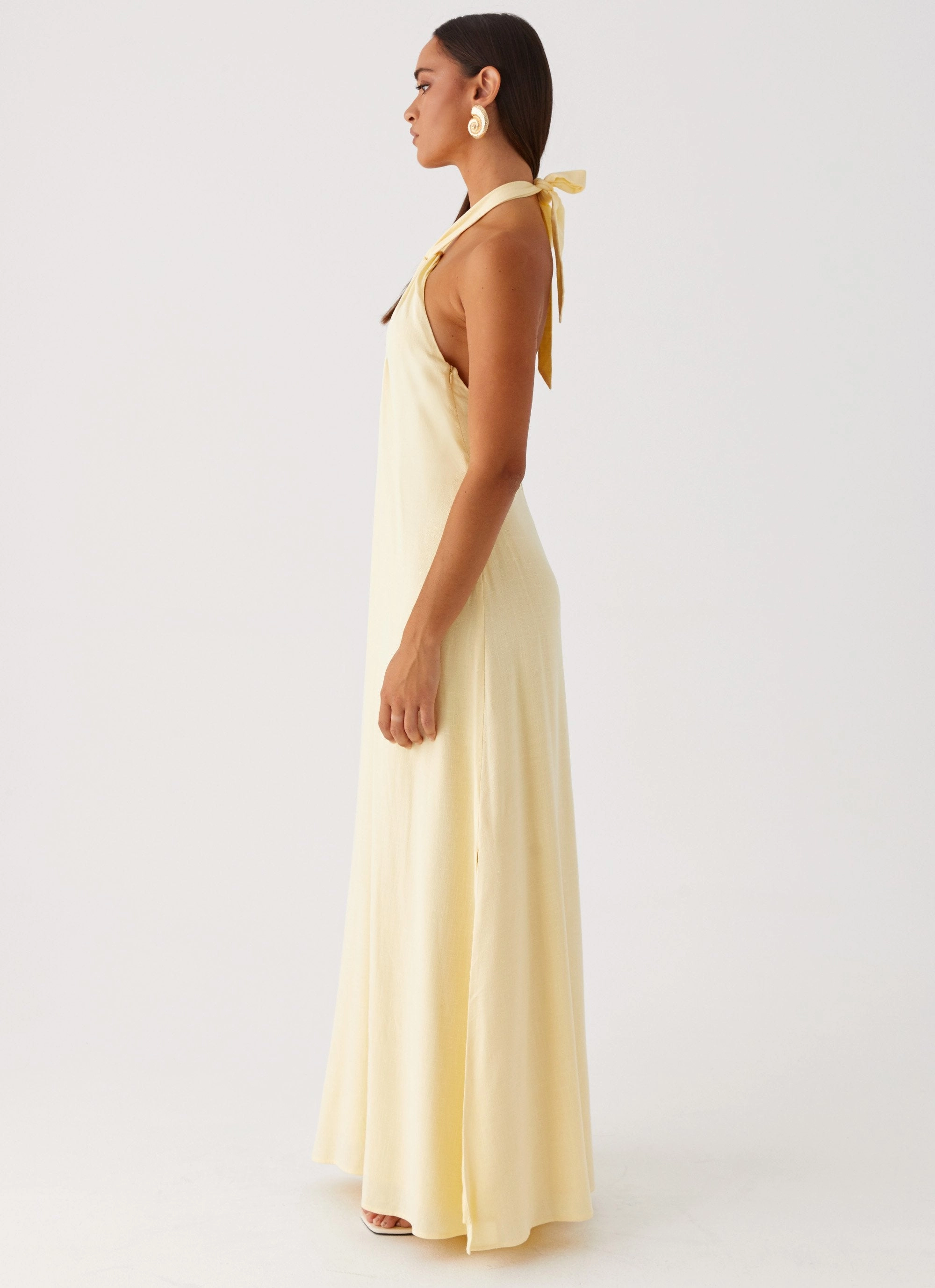Cozy And Stylish Golden Child Linen Maxi Dress - Yellow