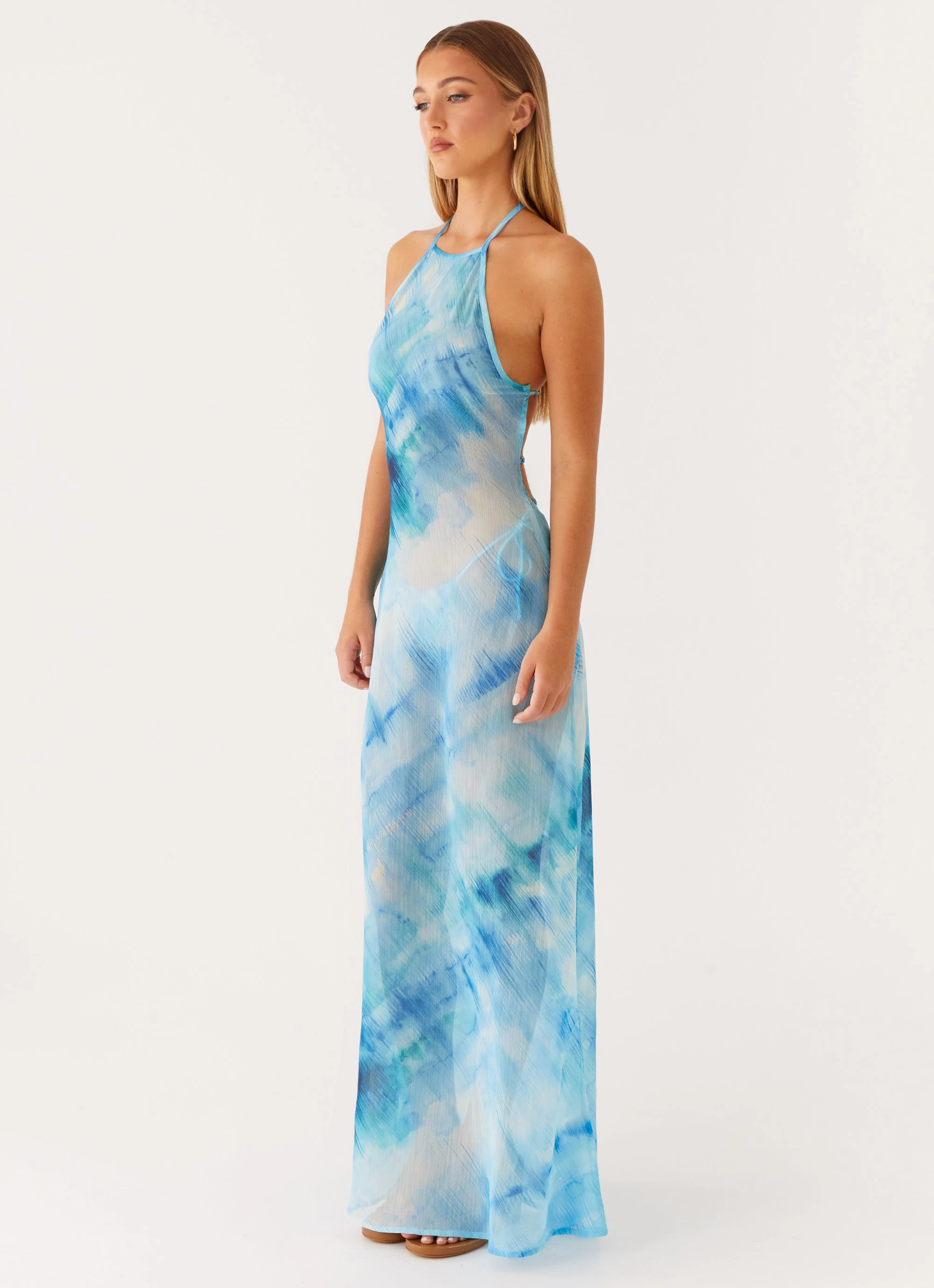 Sandra Maxi Dress - Blue Tie Dye Comfortable Design Wear