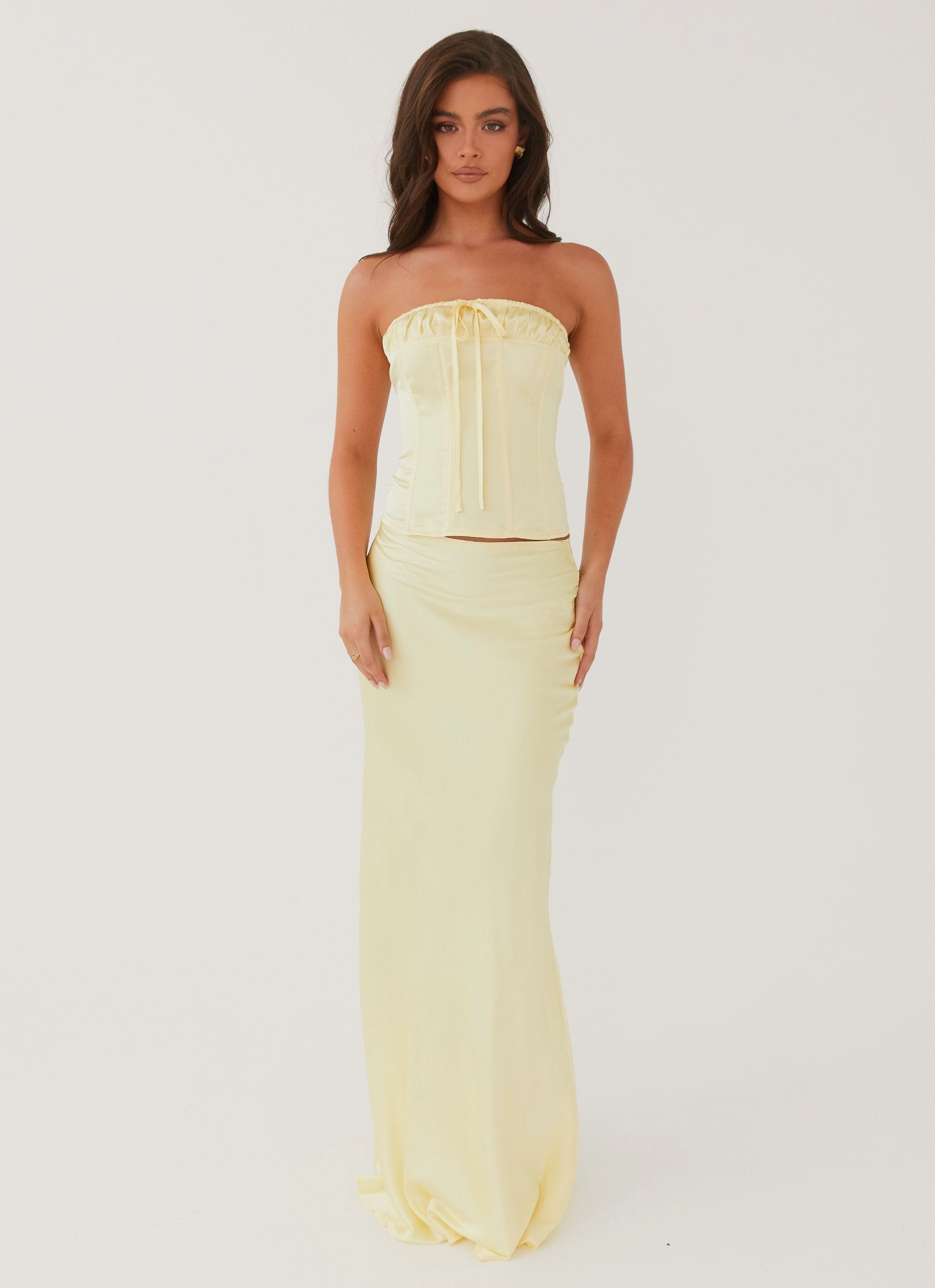 Golden Grace Bustier Top - Lemon Water Repellent Finish