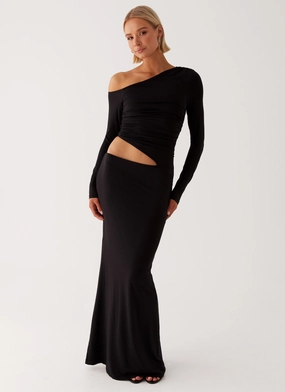 Good Vibrations Maxi Dress - Black Feminine Charm Work or Play