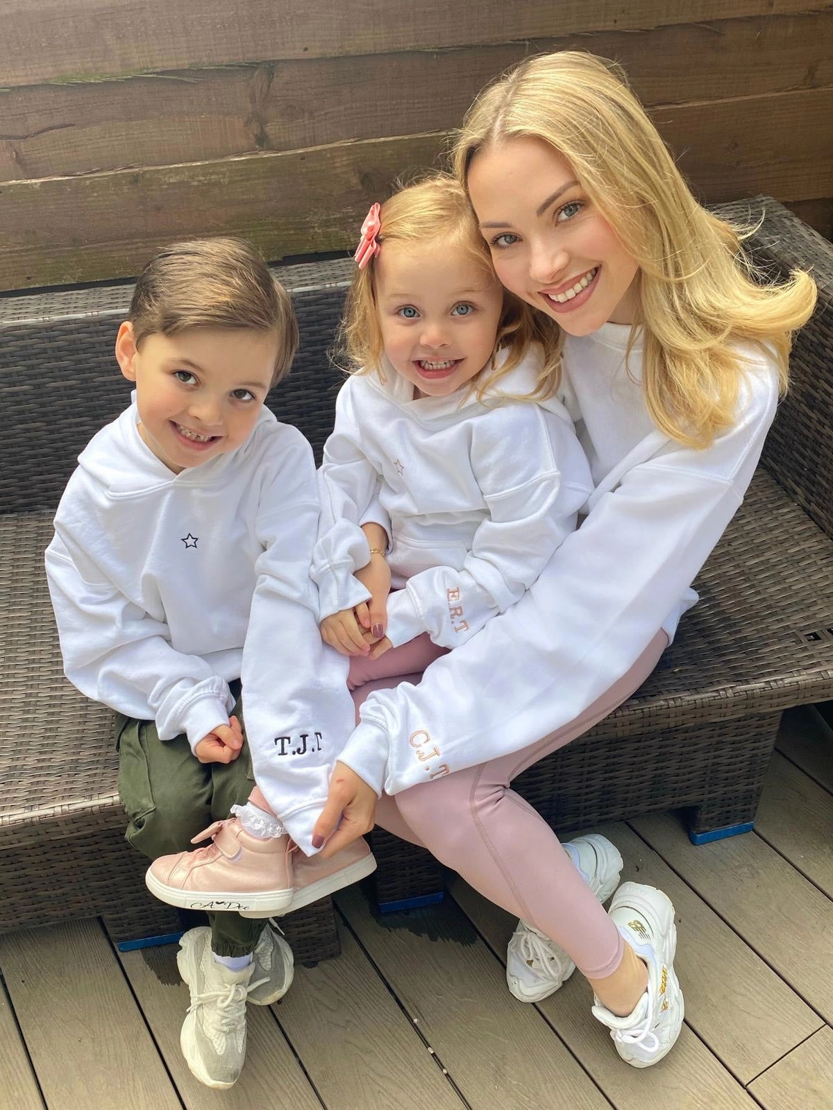 Simple Wear Street Classic Mimi Children's Unisex Personalised White Star Hoodie