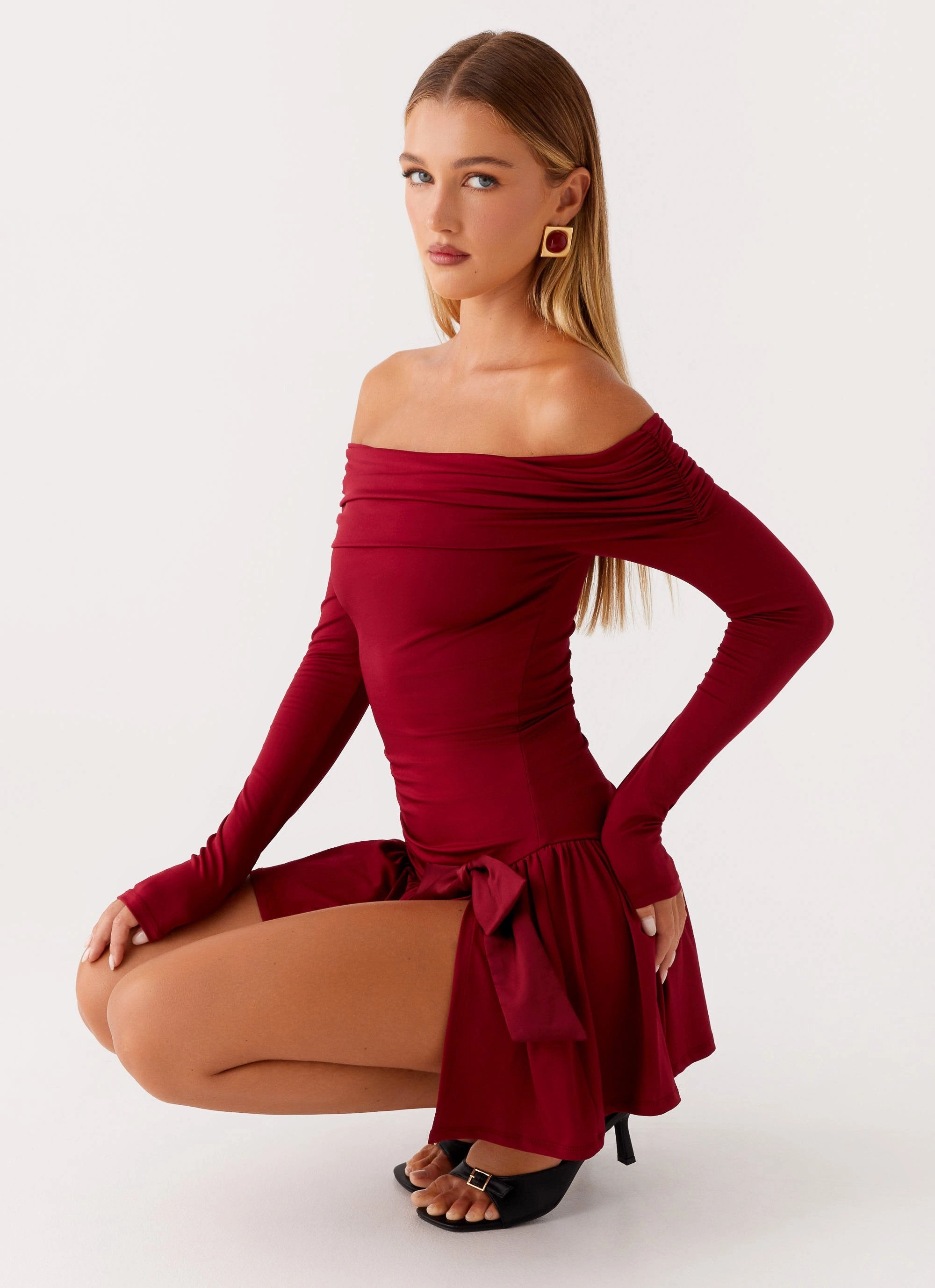 Grazia Mini Dress - Red Lightweight Piece
