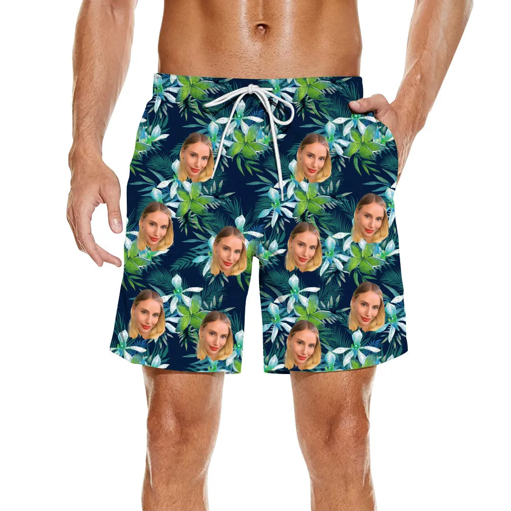 Green Men's Shirt & Beach Shorts Summer Vacation Outfit