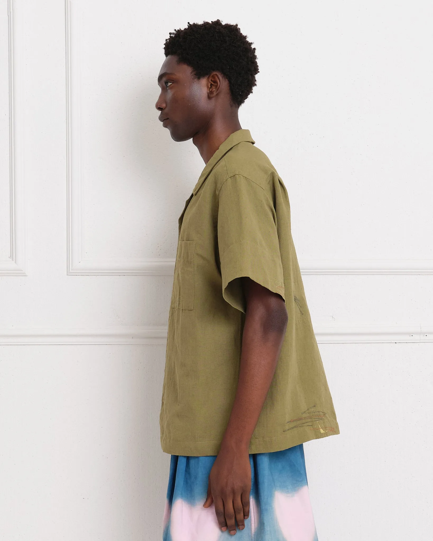 Greetings Shirt SS - Olive Zigzag
