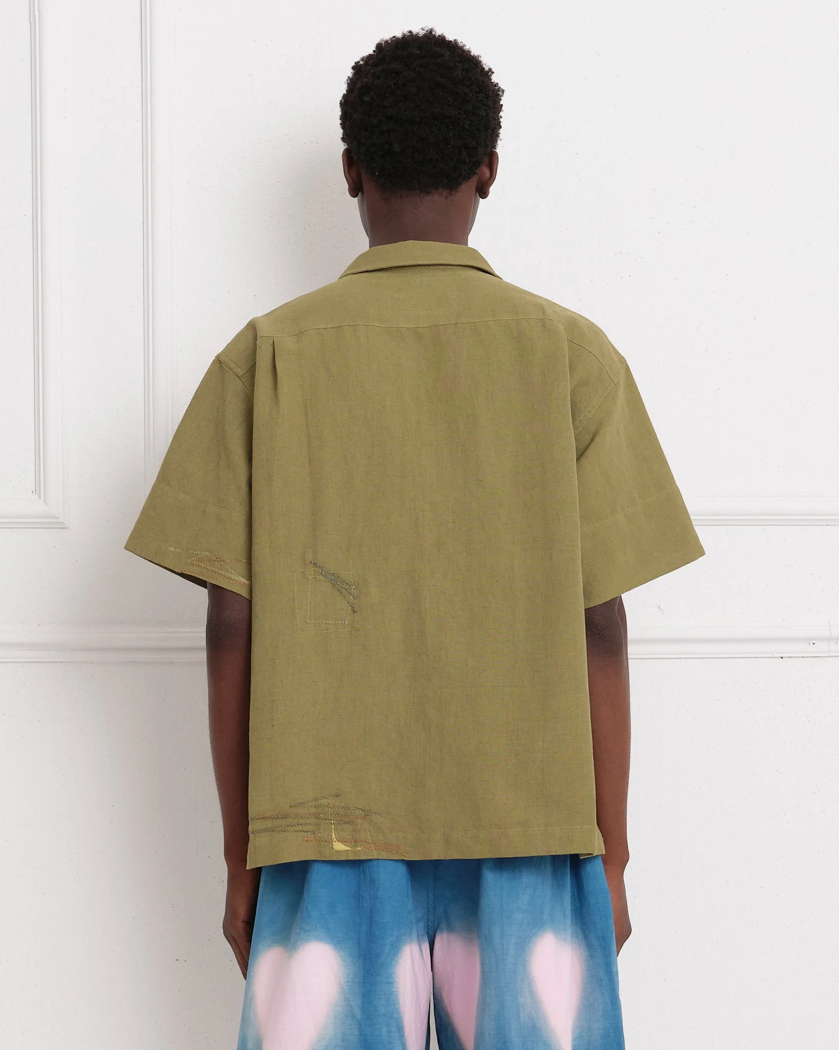 Greetings Shirt SS - Olive Zigzag
