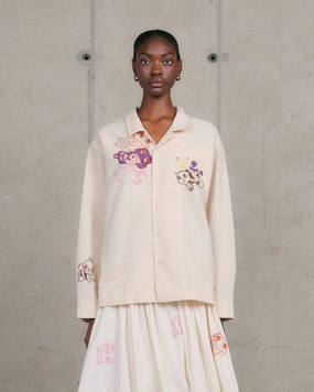 Greetings Shirt LS - Ecru Earth Trip Workwear