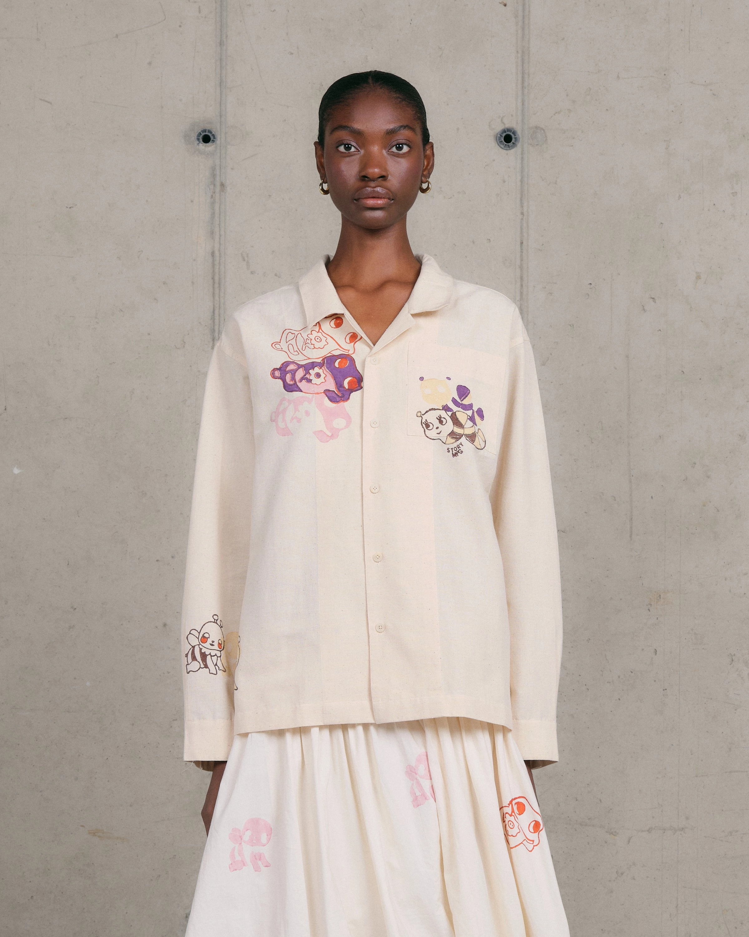 Greetings Shirt LS - Ecru Earth Trip Workwear