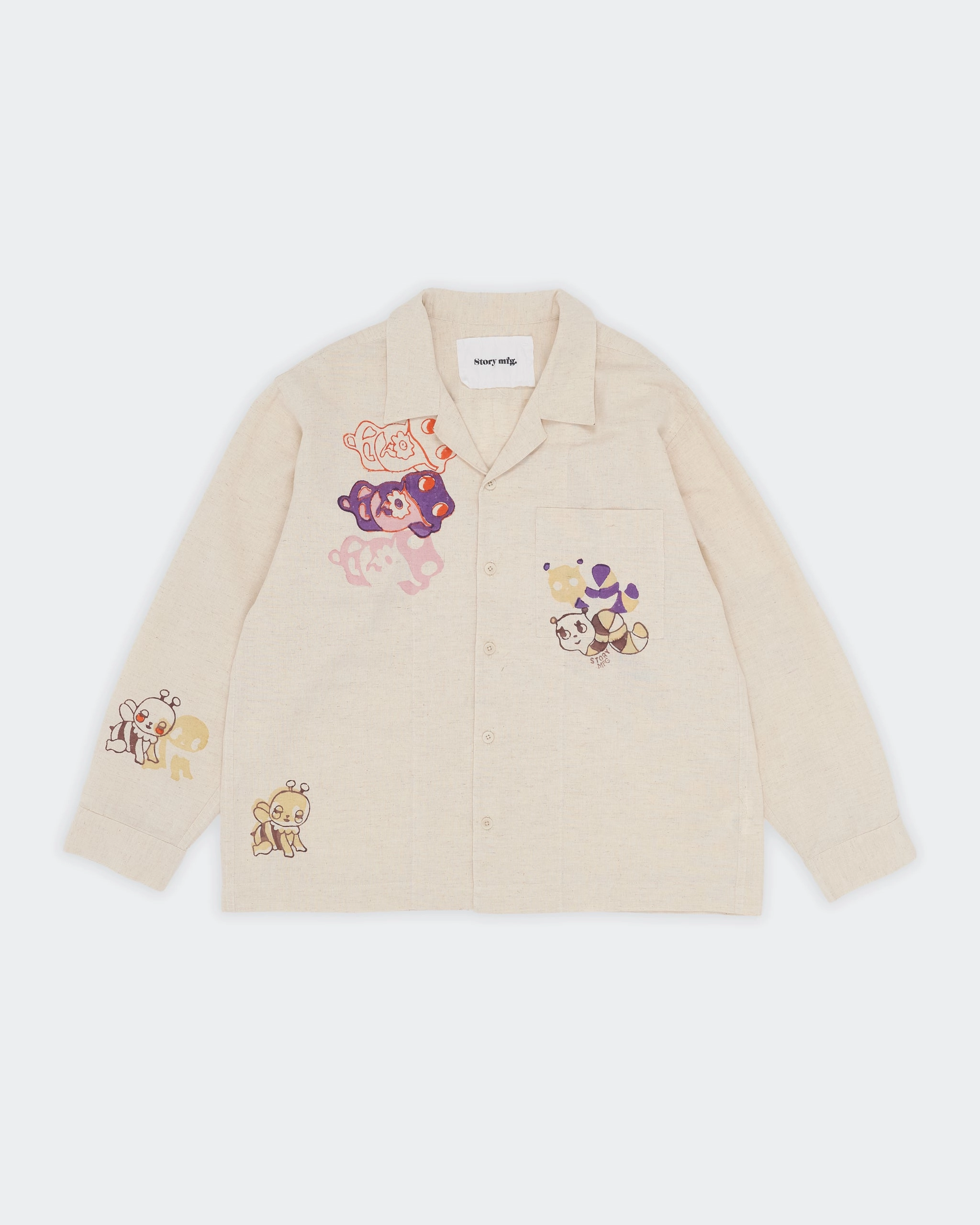 Greetings Shirt LS - Ecru Earth Trip Street Casual Studio Style