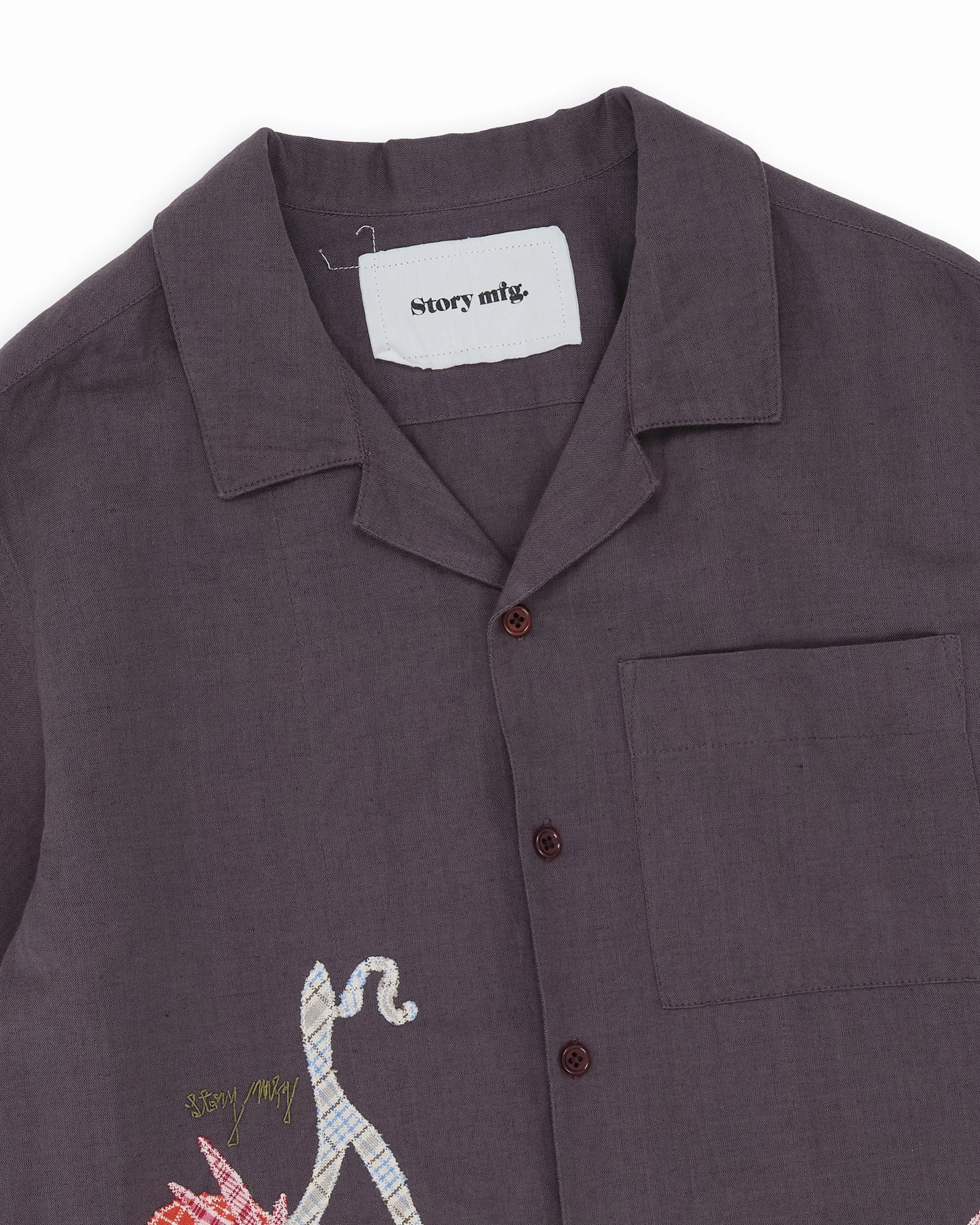 Shirred-Detail Greetings Shirt SS - Tomato