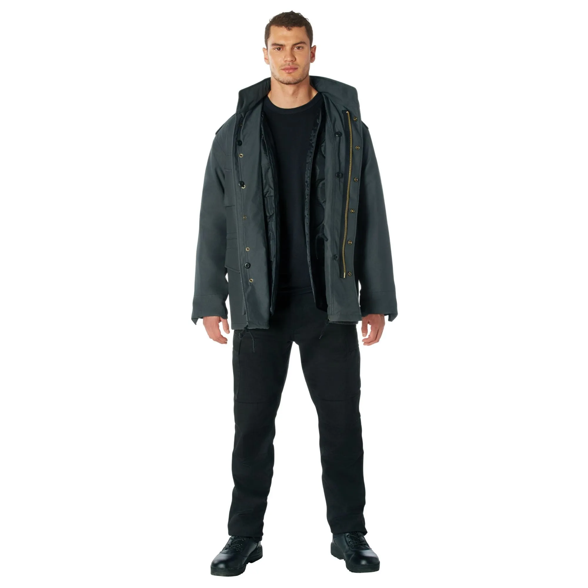 Gun Metal Grey - Tactical M-65 Field Jacket Army Coat M65 - Poly/Cotton with Liner