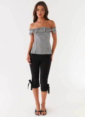 QuickReleaseFastenings Gwyneth Top - Black Gingham