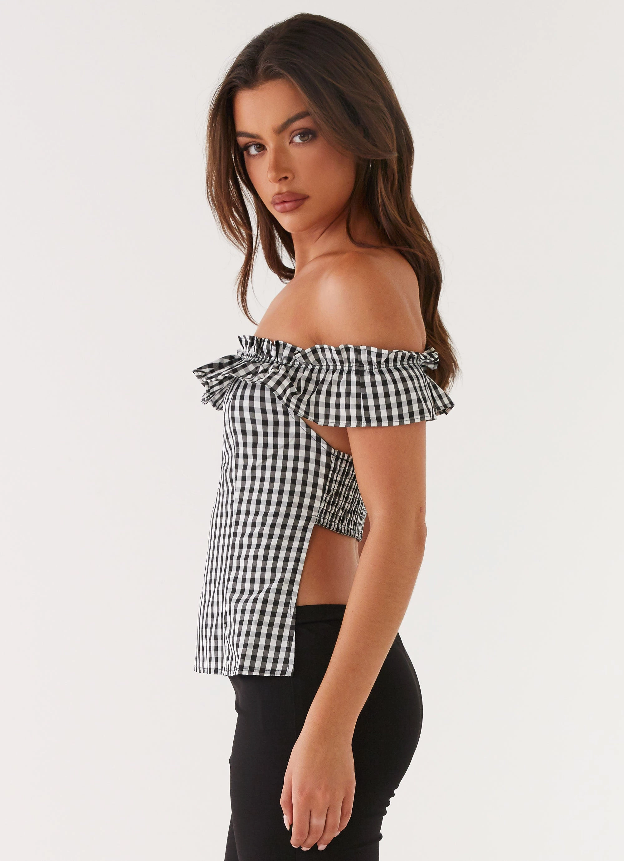 Gwyneth Top - Black Gingham FlatlockSeamTechnique