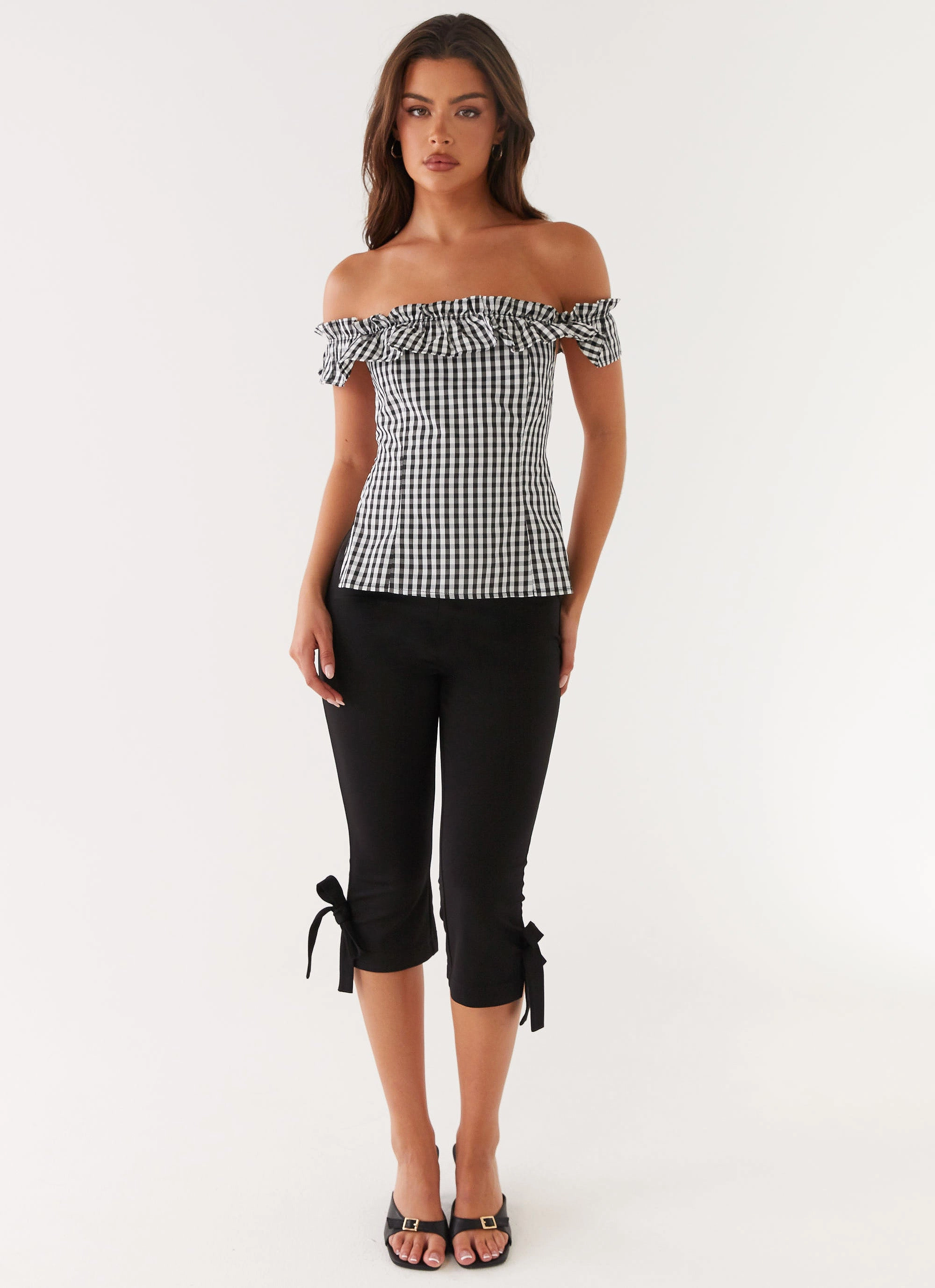 QuickReleaseFastenings Gwyneth Top - Black Gingham