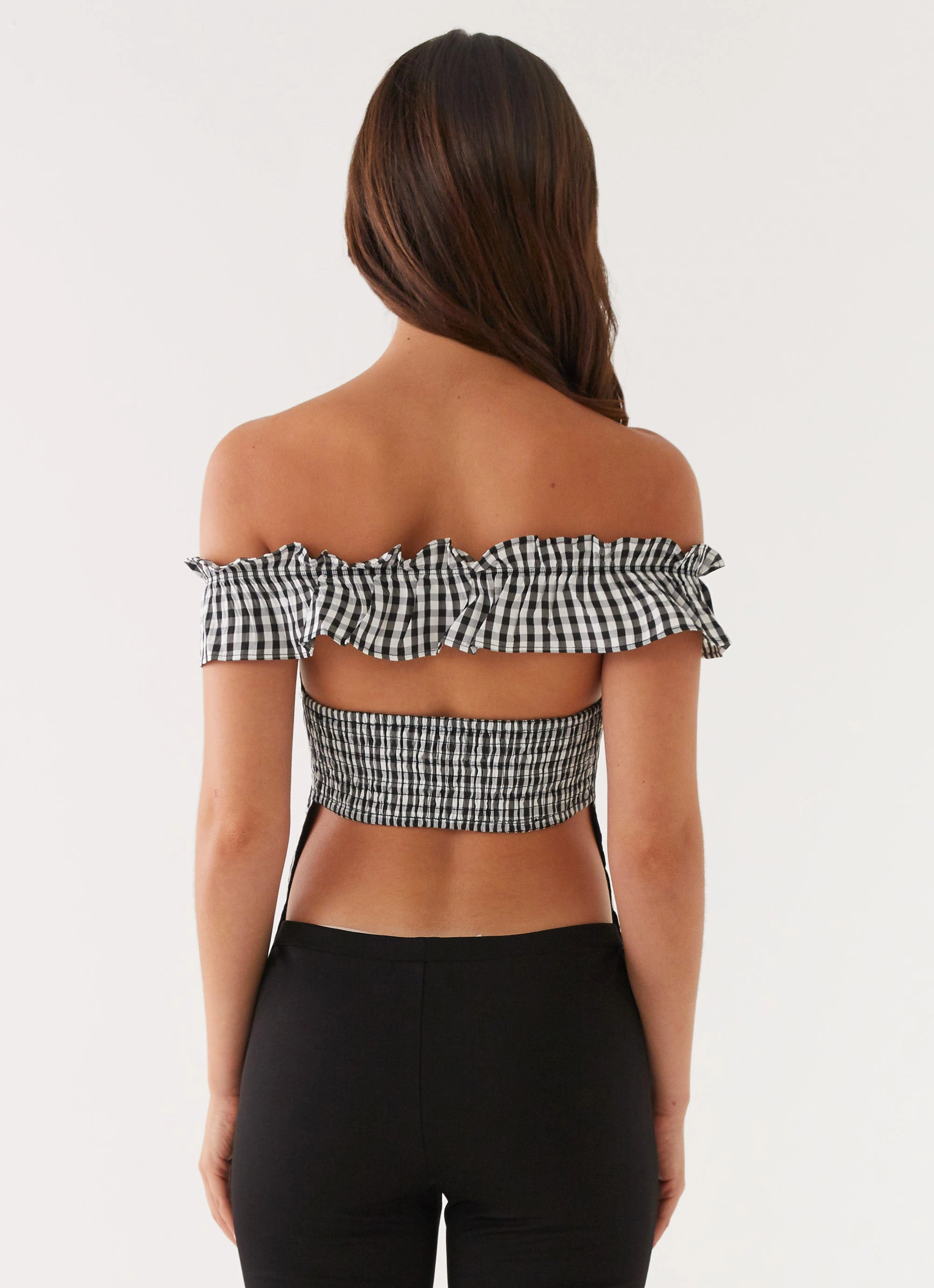 Gwyneth Top - Black Gingham Fade Resistant Coating