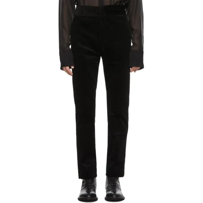 Haider Ackermann Black Corduroy Conducer Trousers