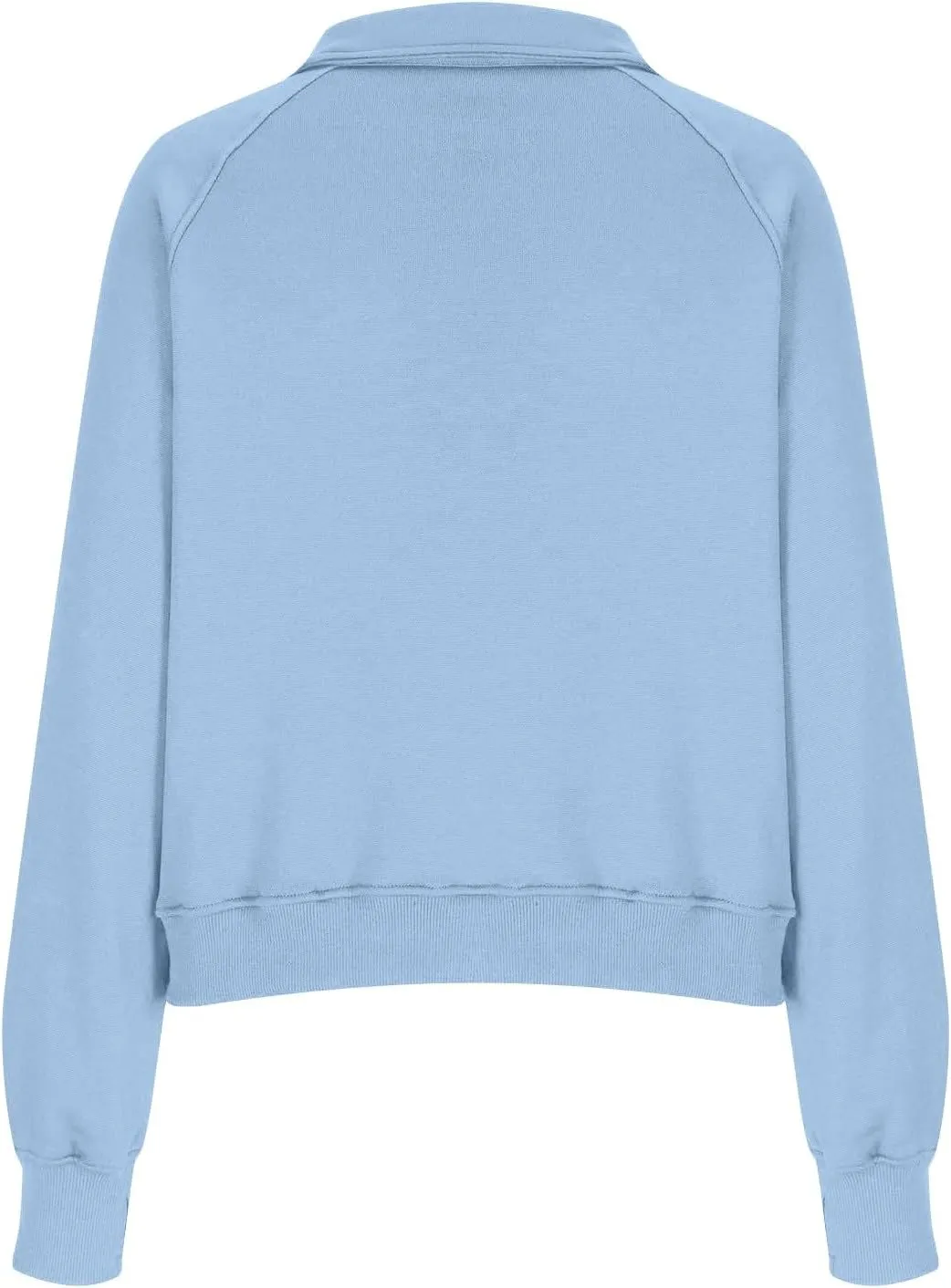 Half Zip Pullover Women Fleece Long Sleeve Cropped Sweatshirts with Thumb Holes Comfy Stand Collar Oversized Sweaters