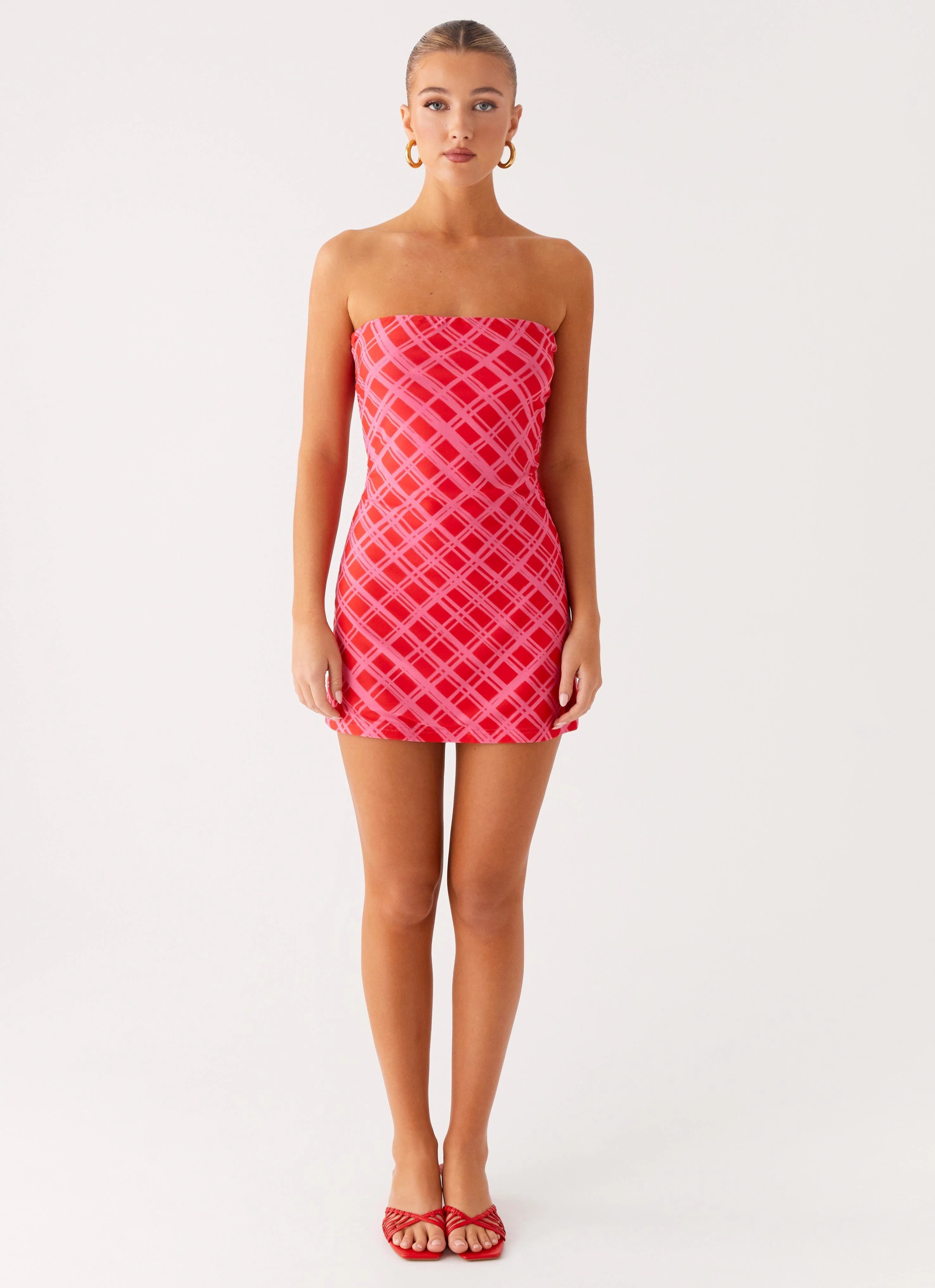Hamilton Mini Dress - Pink Check Whimsical Mood
