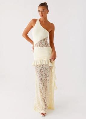 Sequin-Detail Benita Maxi Dress - Yellow