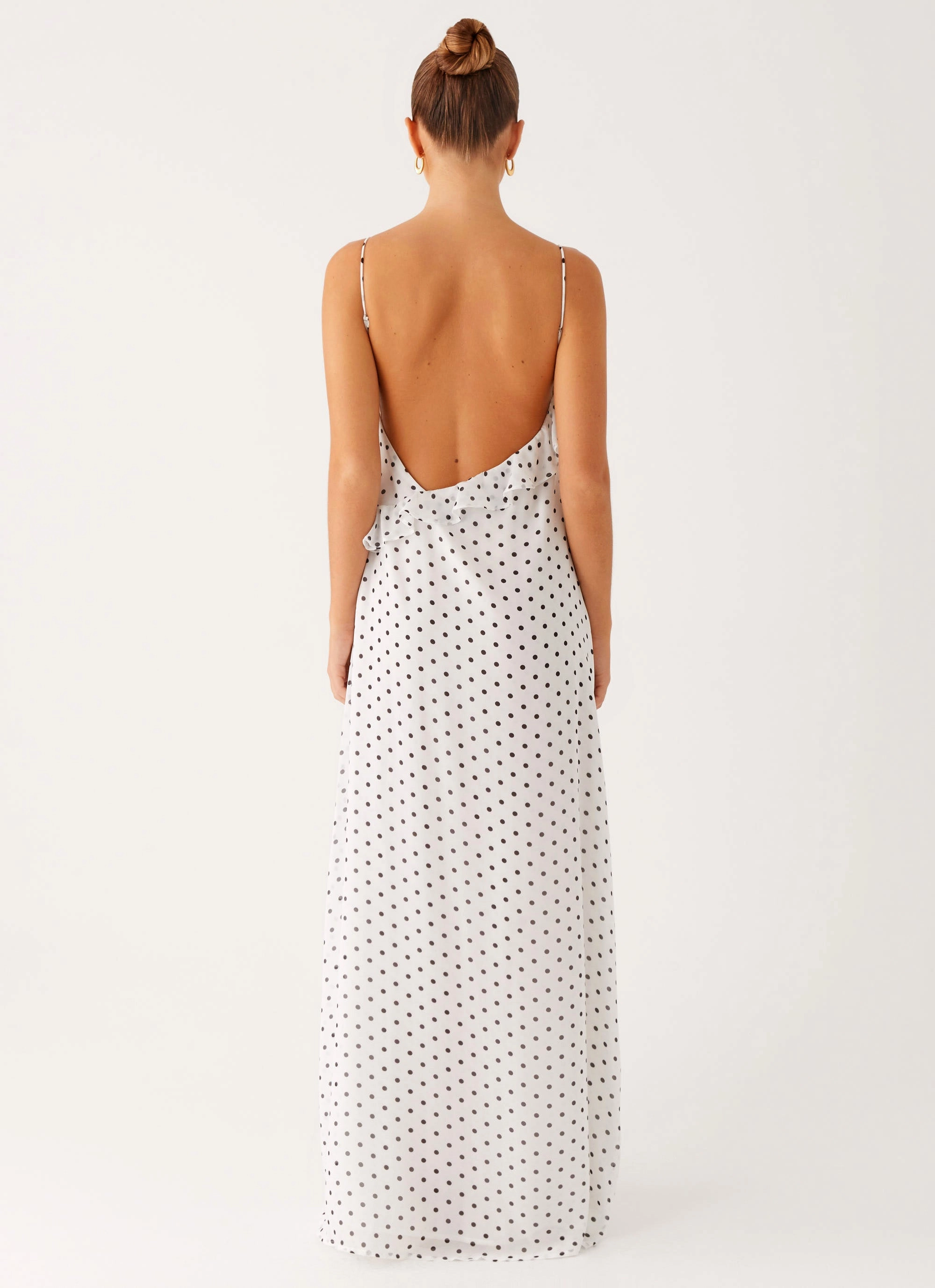 Easy Layering Piece Harri Maxi Dress - White Polka Dot