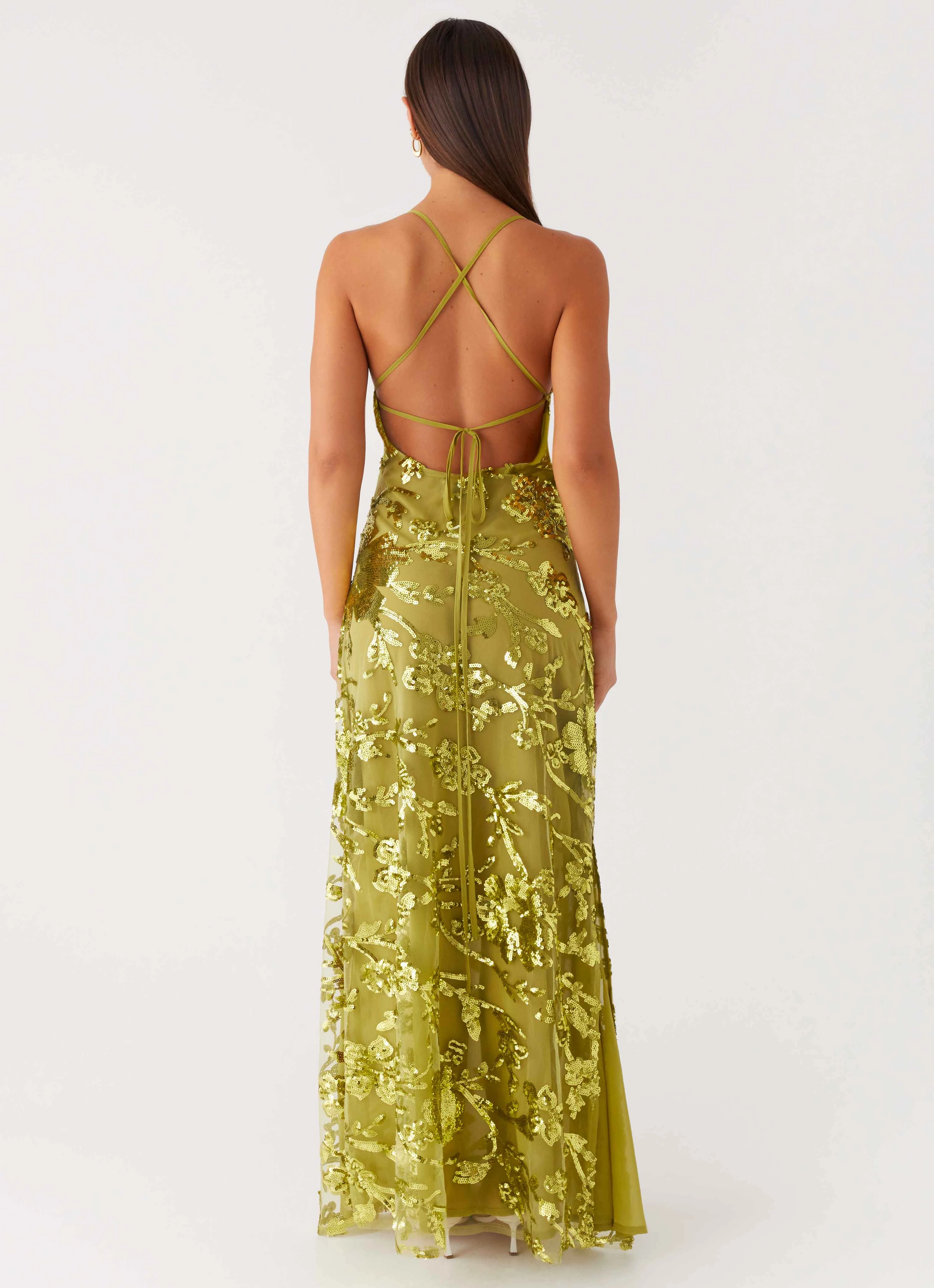 Havana Sequin Maxi Dress - Lime Seasonal Style