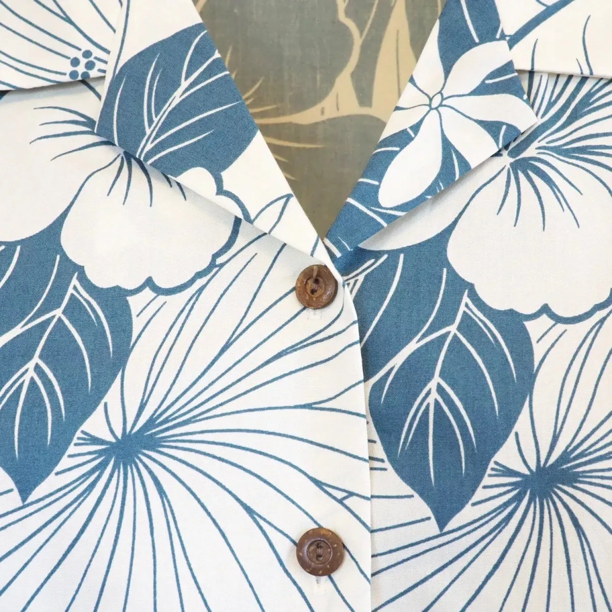 haven blue hawaiian lady blouse