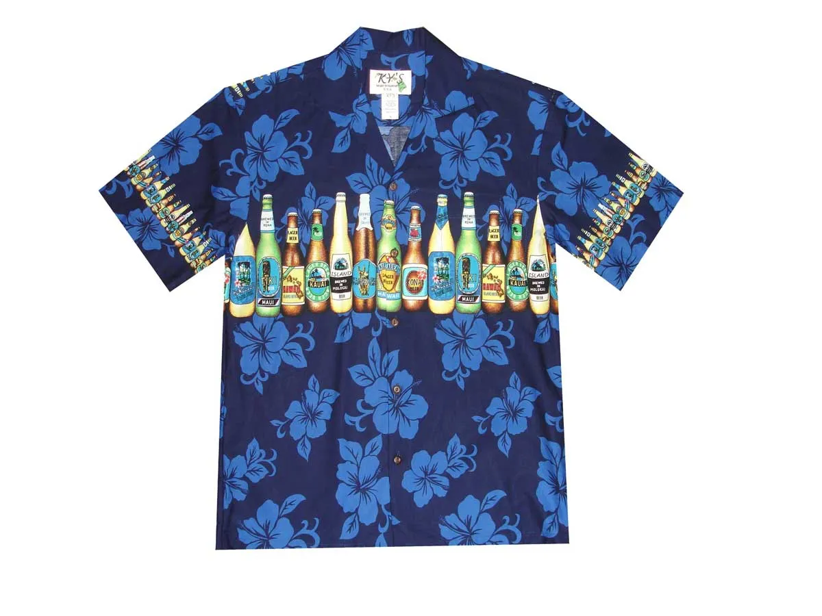 Hawaii Beer Men's Aloha Cotton Shirt